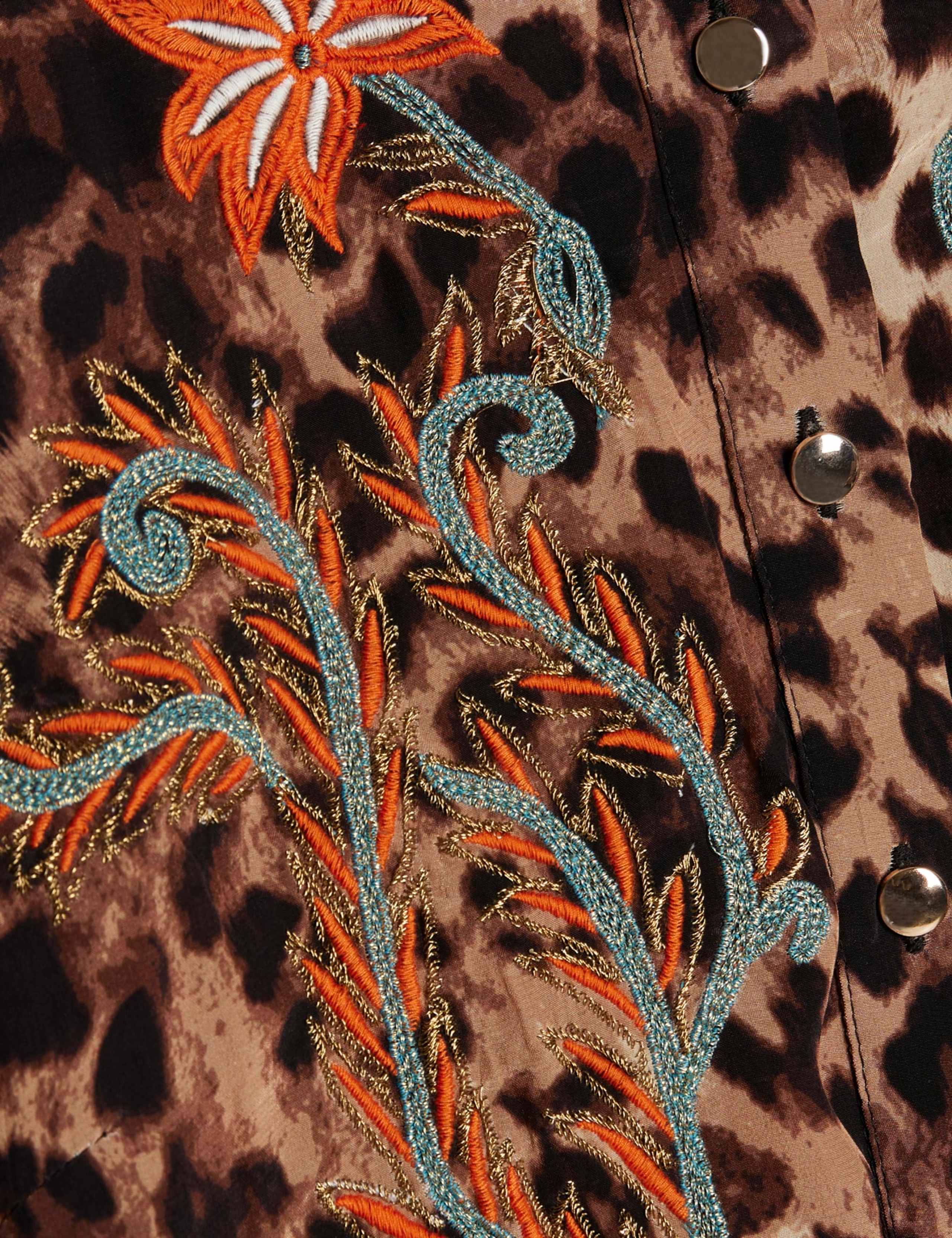 Animal Print Collared Mini Shirt Dress 5 of 6