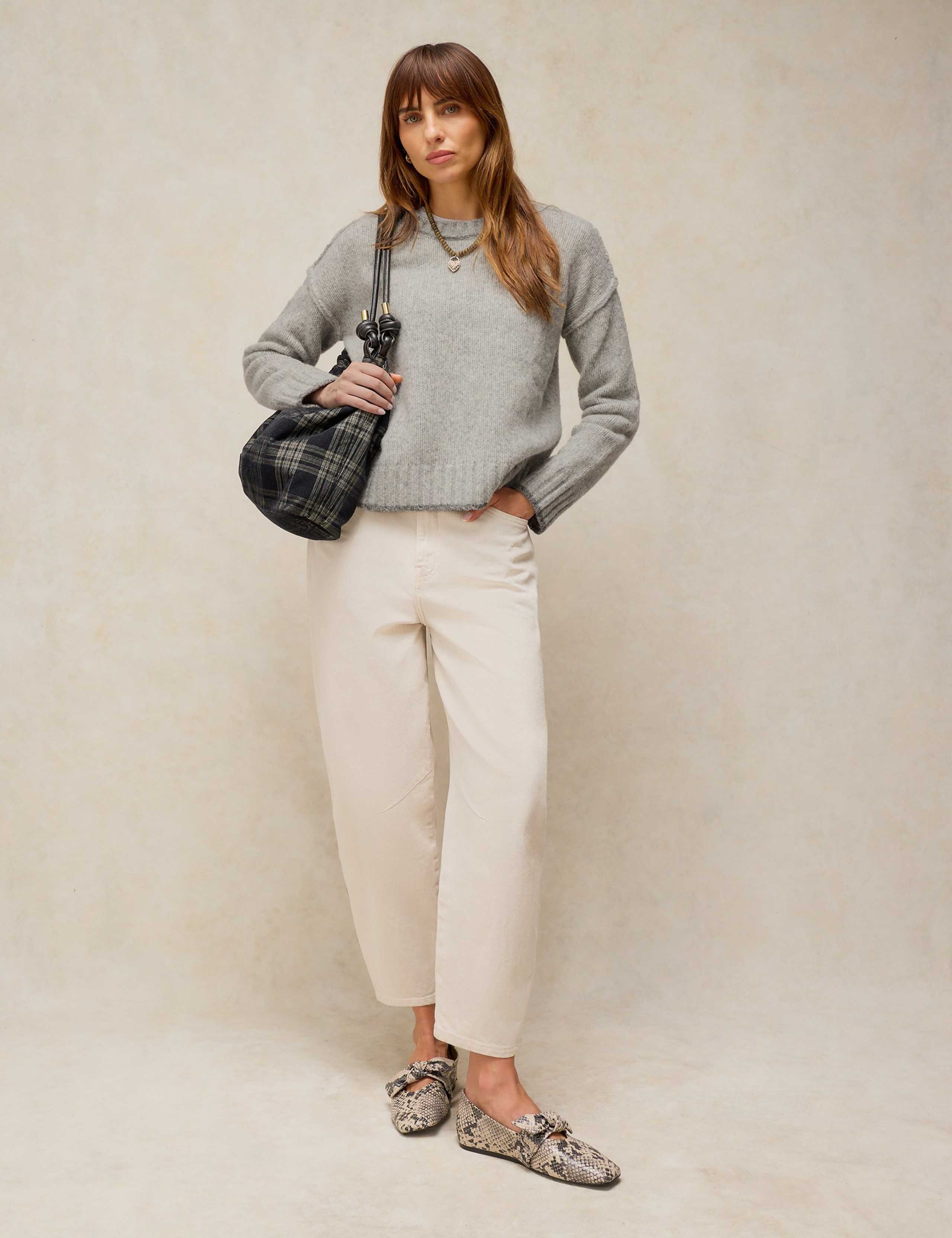 Long Sleeve V Neck Cardigan With Wool 3 of 6