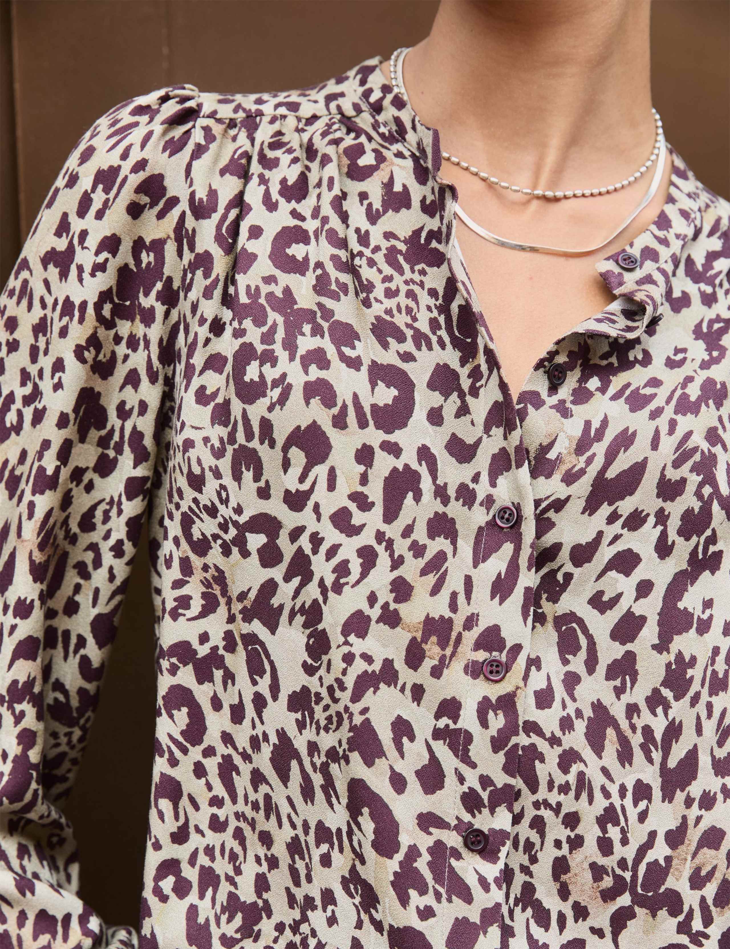 Animal Print Bow Neck Blouse 4 of 6