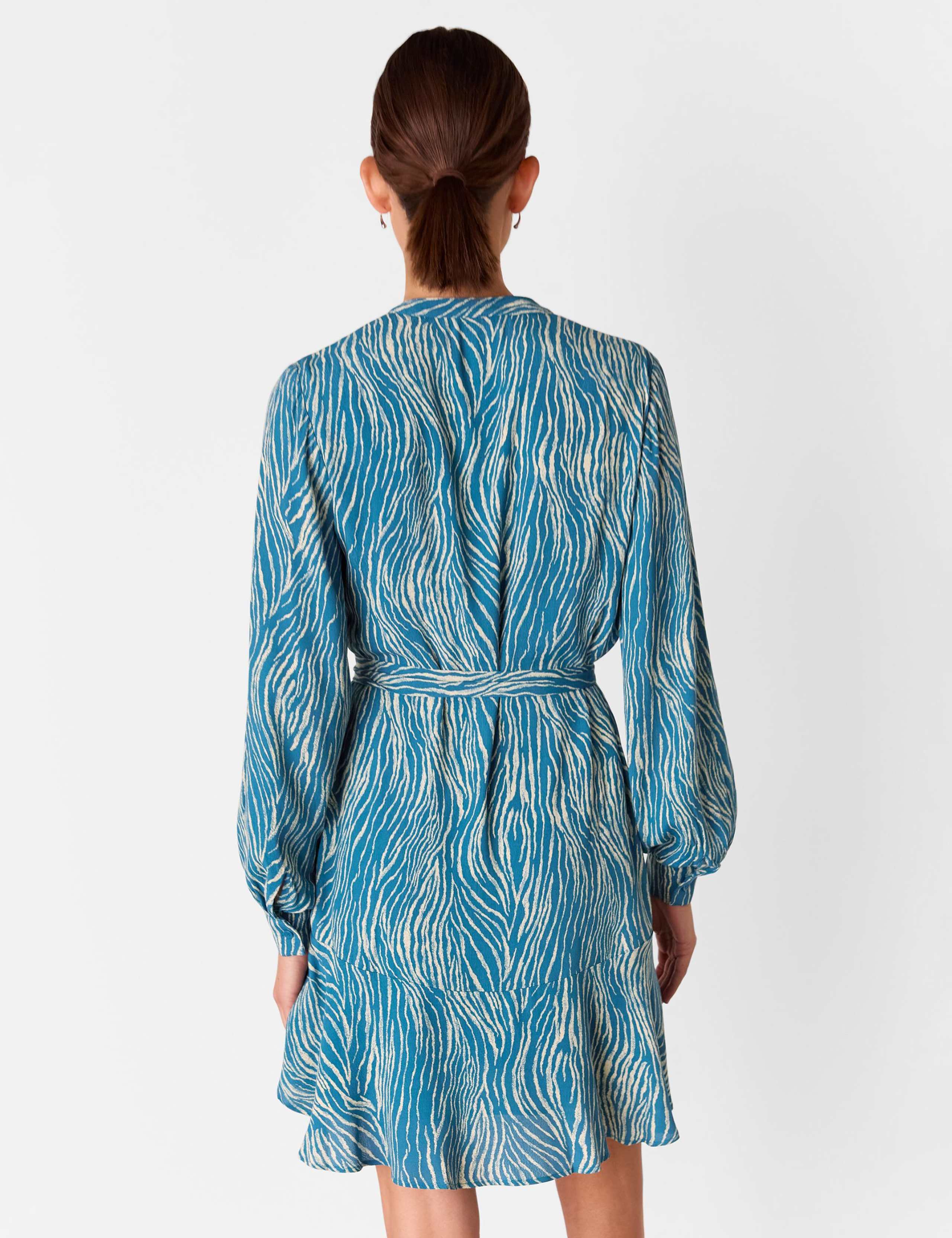 Zebra Print Belted Mini Waisted Dress 3 of 4