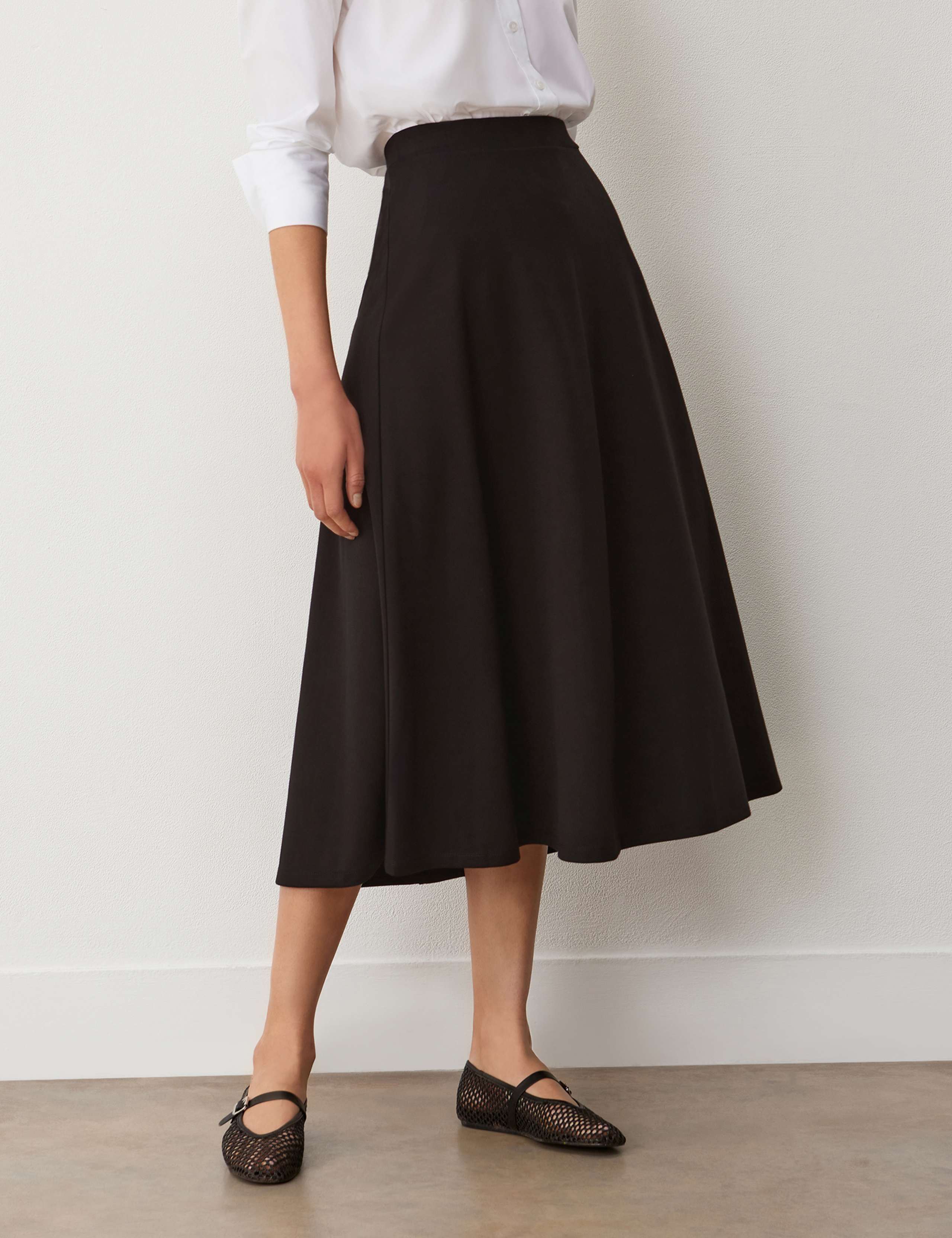 Jersey Midi A-Line Skirt 2 of 4