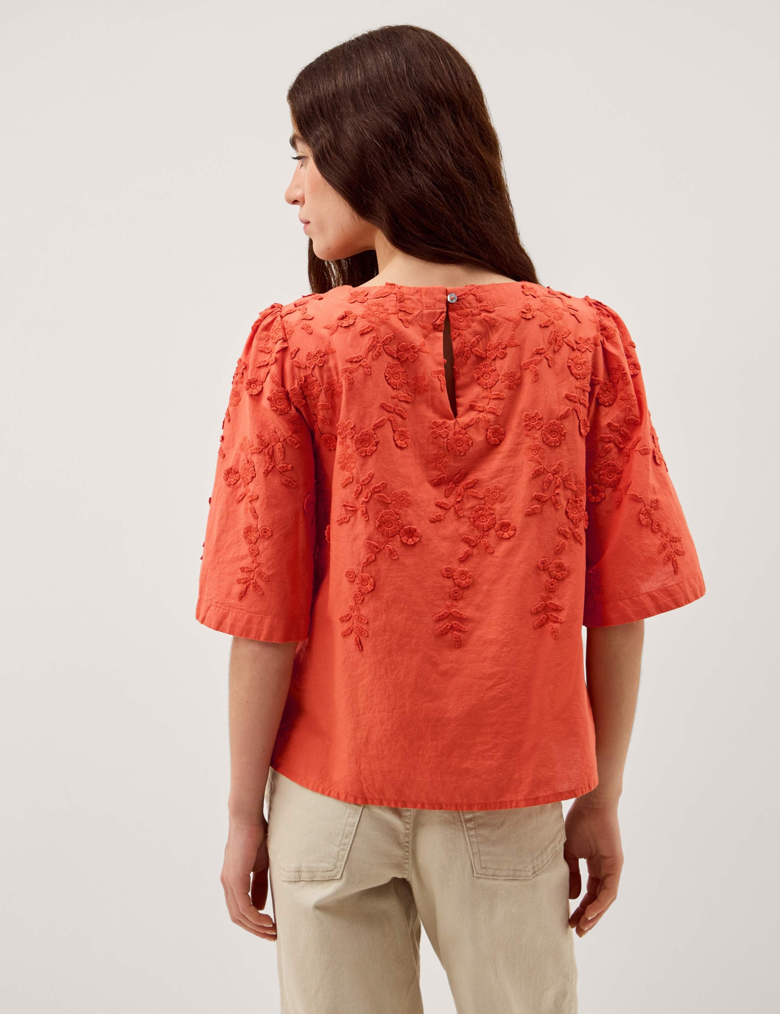 Pure Cotton Floral Embroidered Top 3 of 5