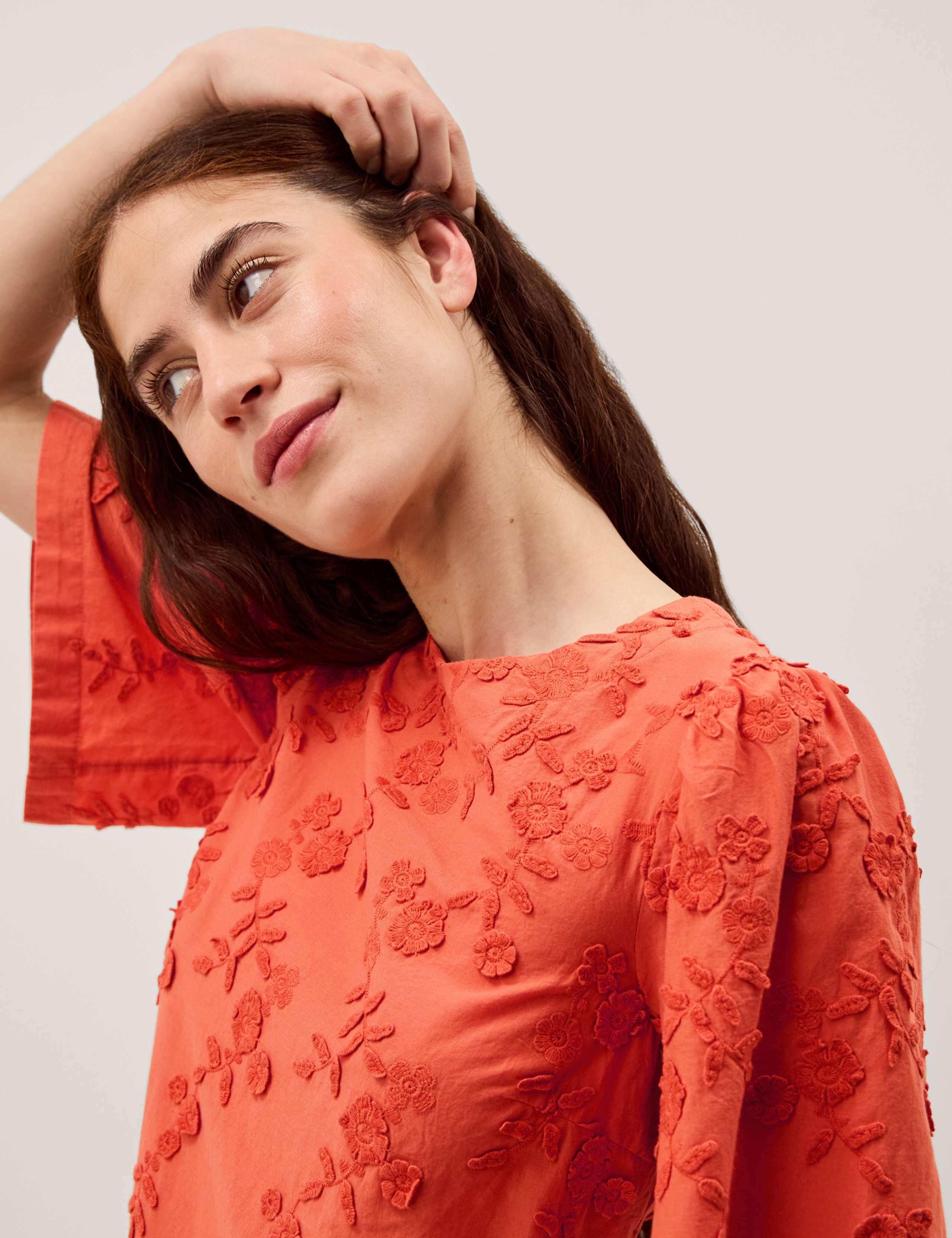 Pure Cotton Floral Embroidered Top 4 of 5