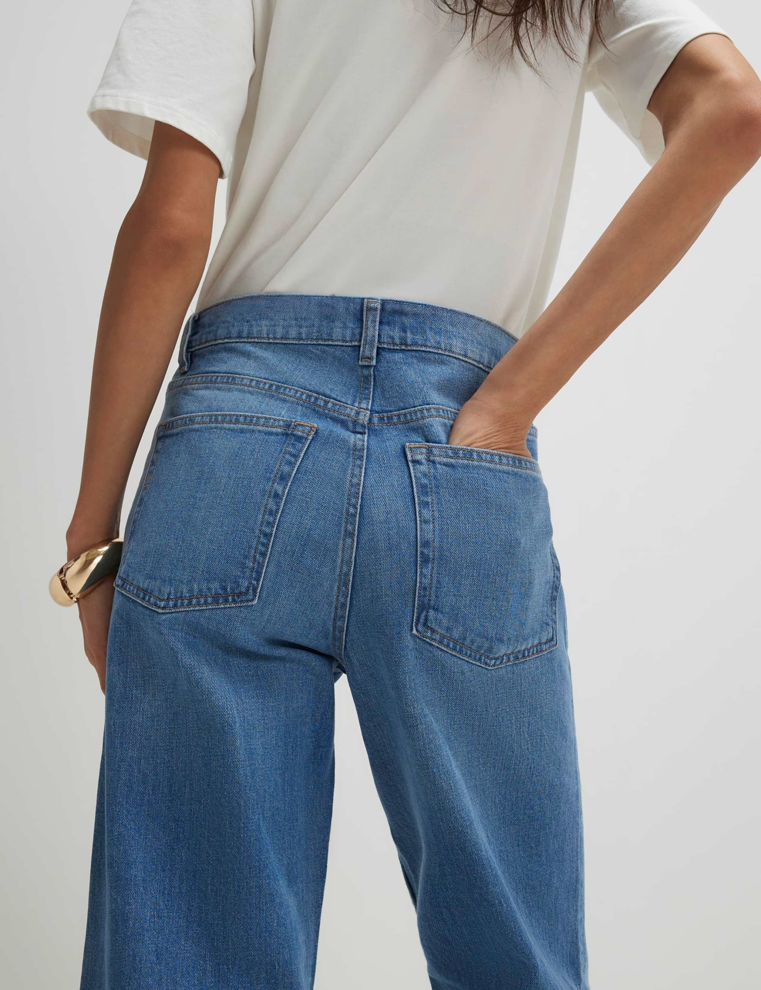 High Waisted Straight Leg Cropped Jeans 3 of 5