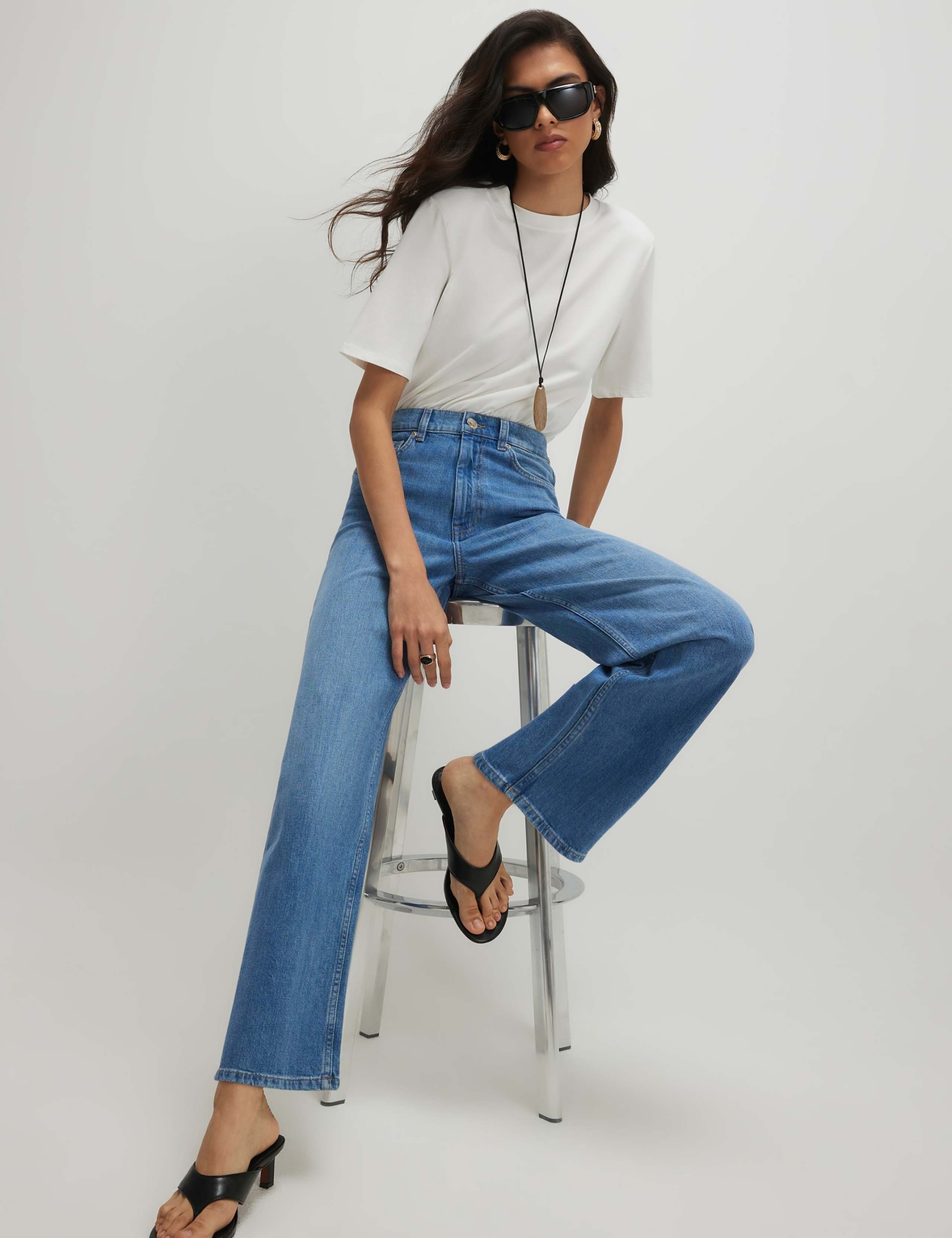 High Waisted Straight Leg Cropped Jeans 5 of 5