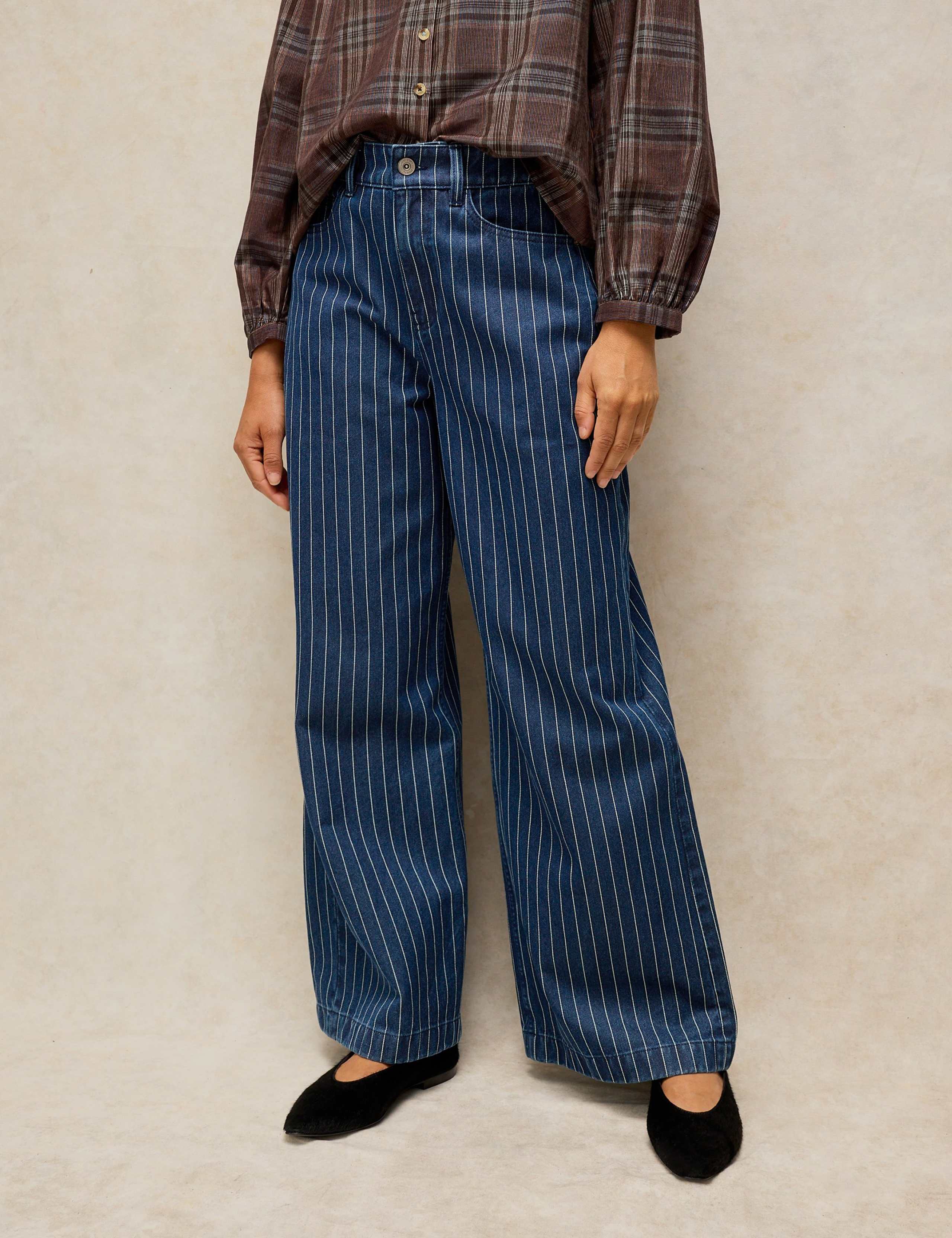 Ayla Wide Leg Mid Rise Cotton Jean 1 of 6