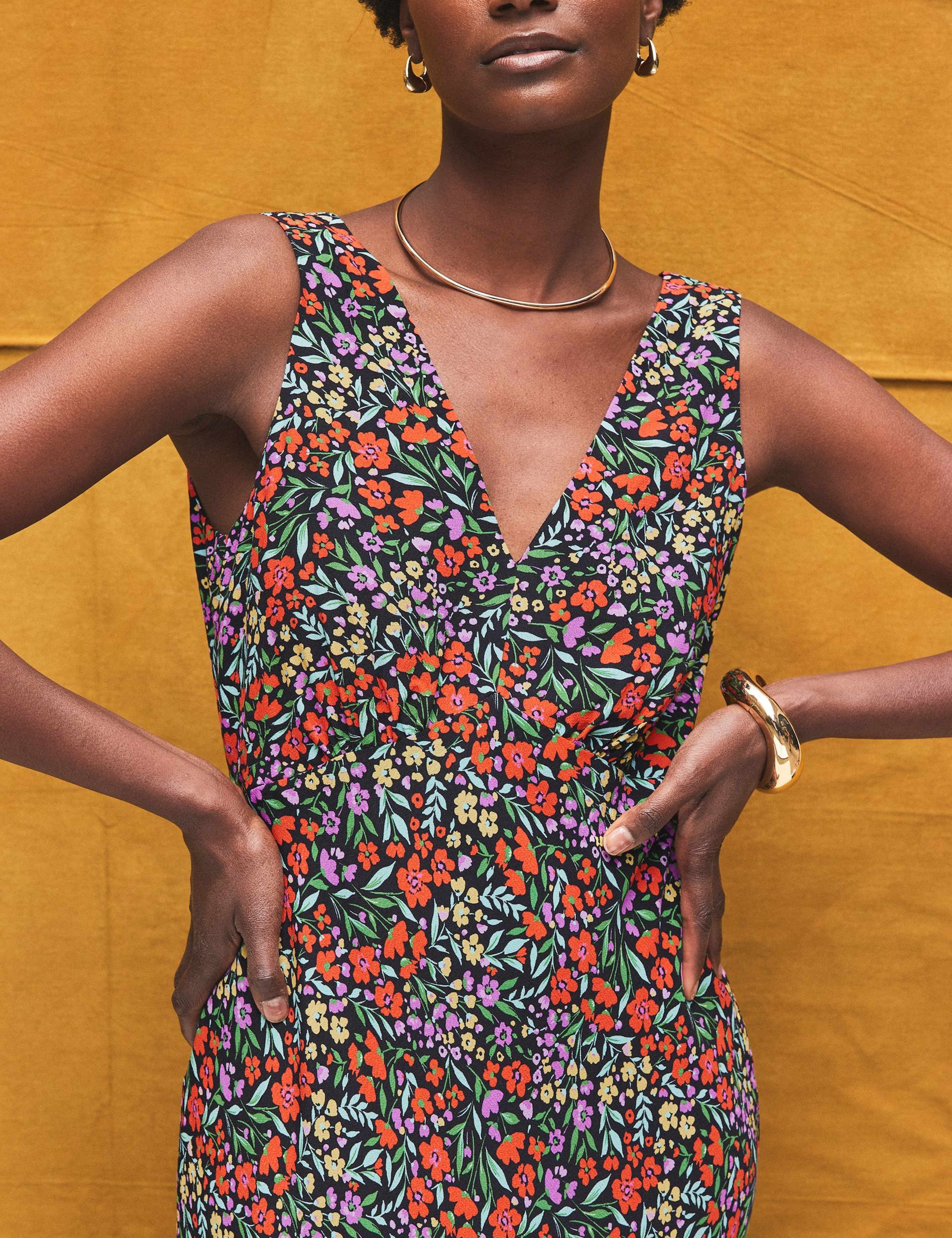 Ditsy Floral V-Neck Slip Midi 5 of 5