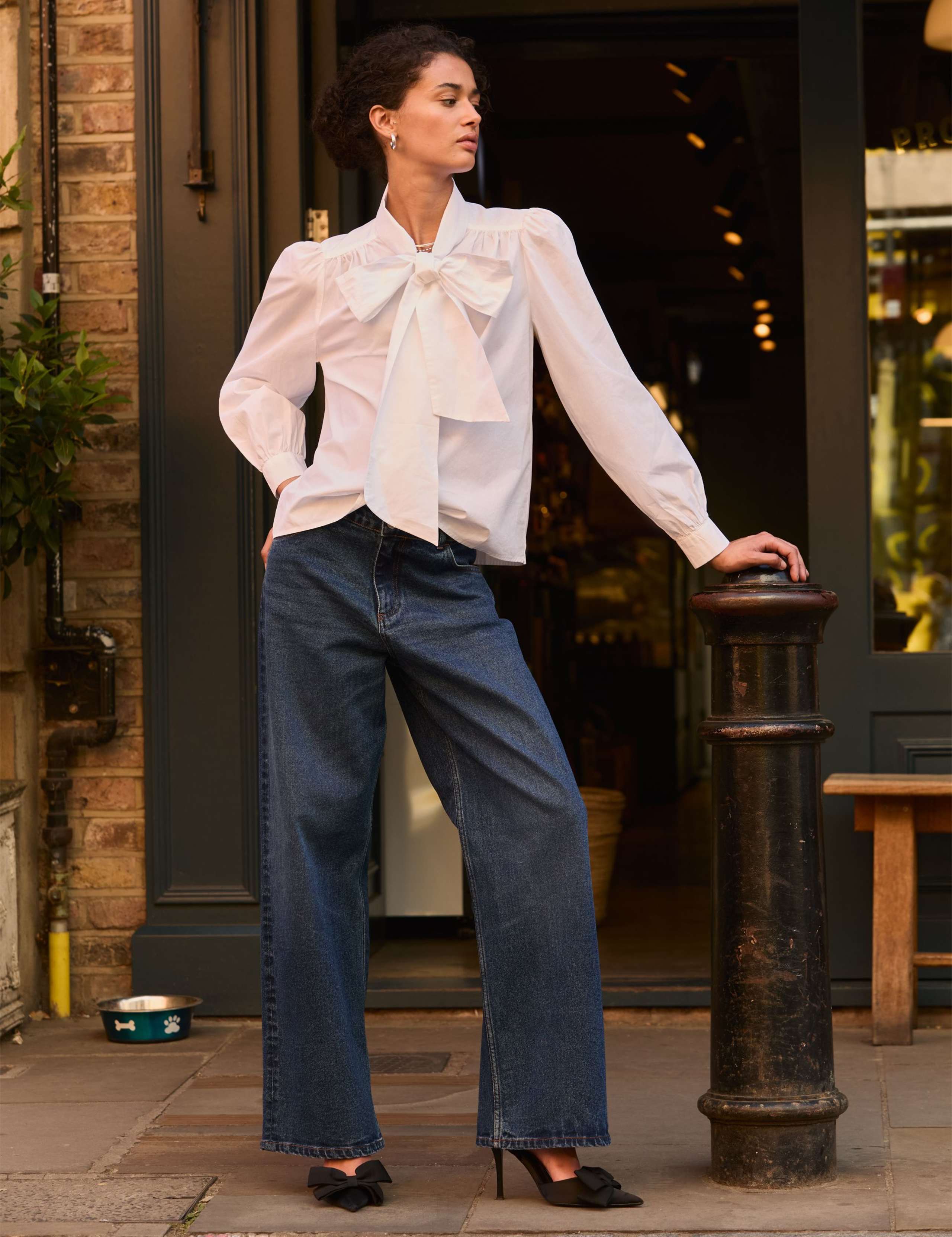 Pure Cotton Bow Neck Blouse 5 of 5