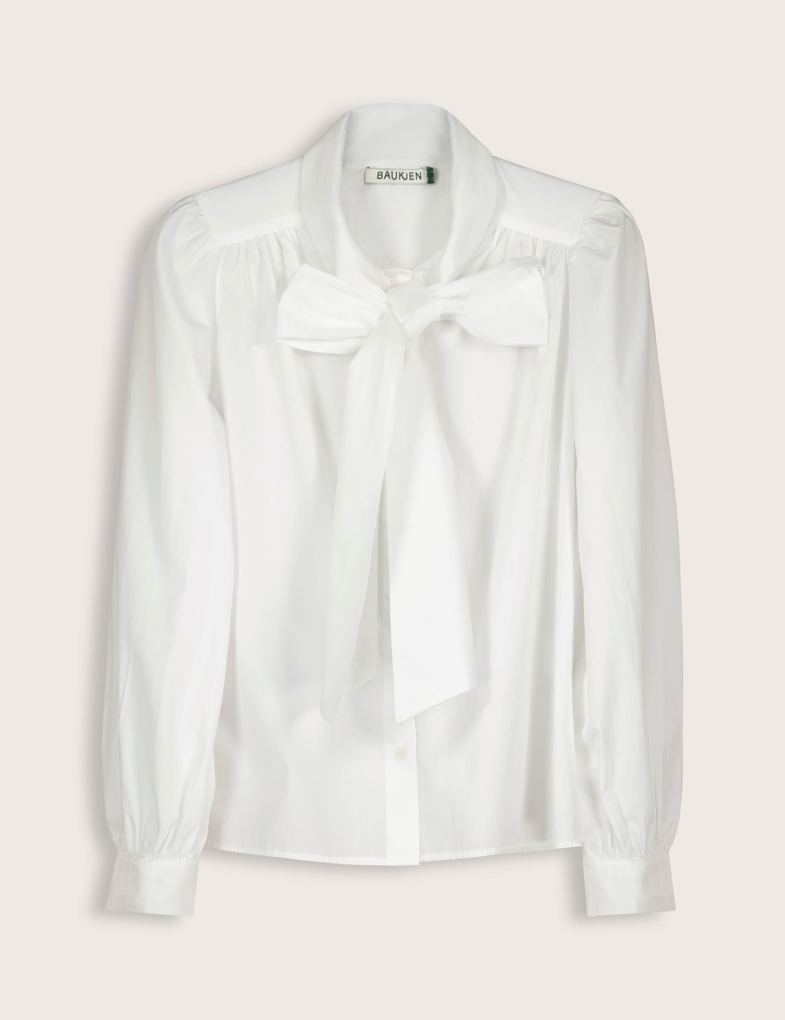 Pure Cotton Bow Neck Blouse 2 of 5