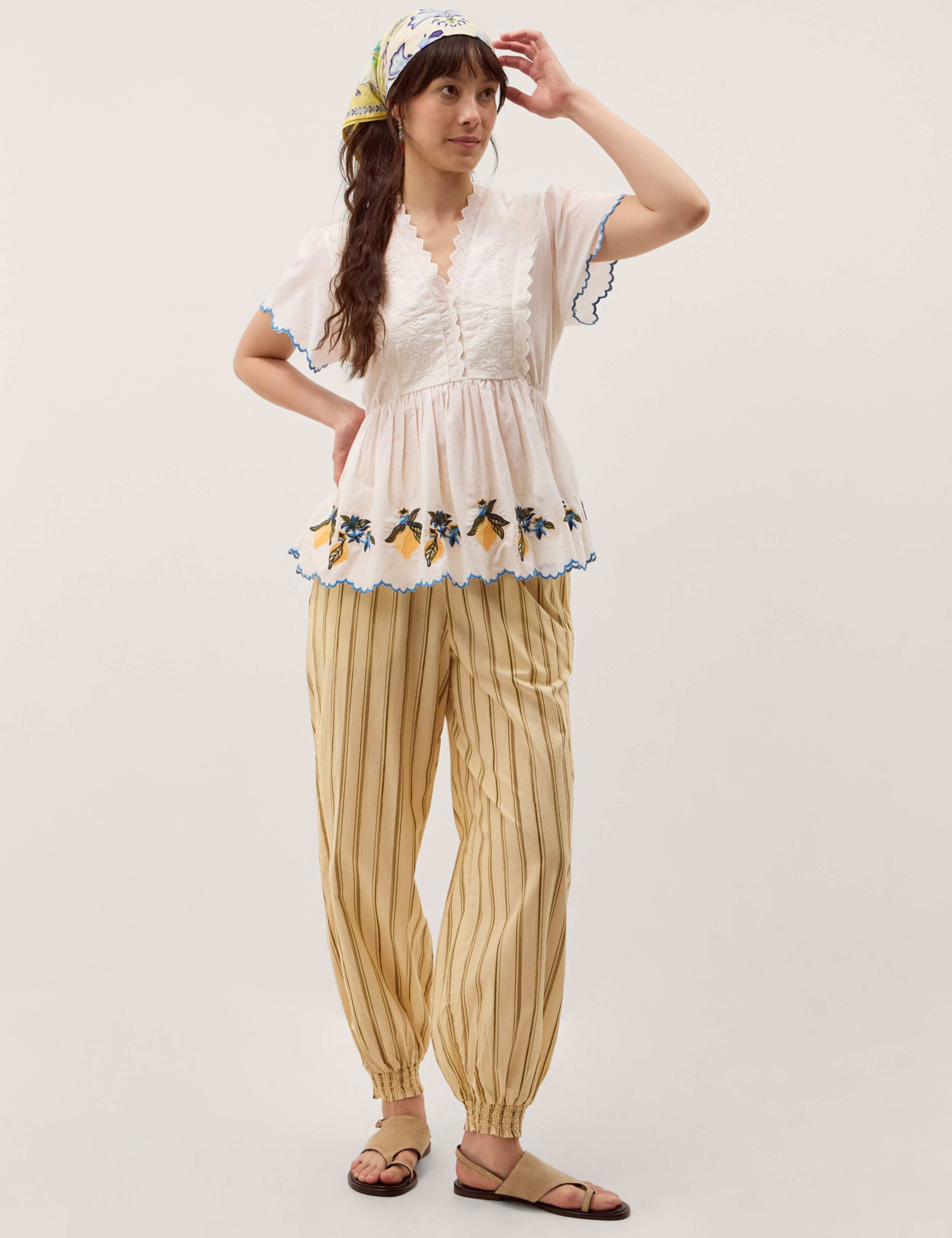 Jersey Embroidered V-Neck Blouse 5 of 7