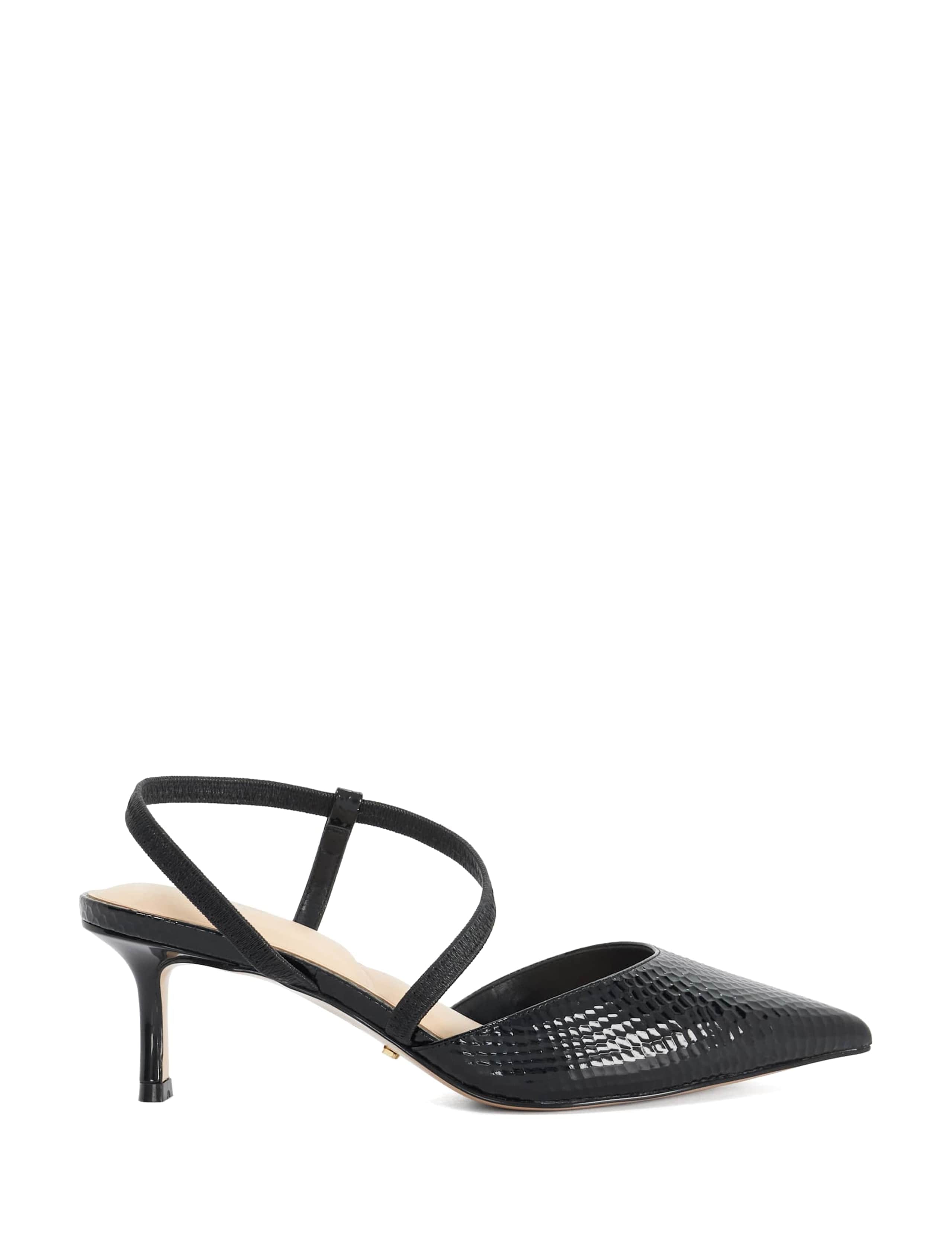 Charming Leather Asymmetric Strap Heels 1 of 5