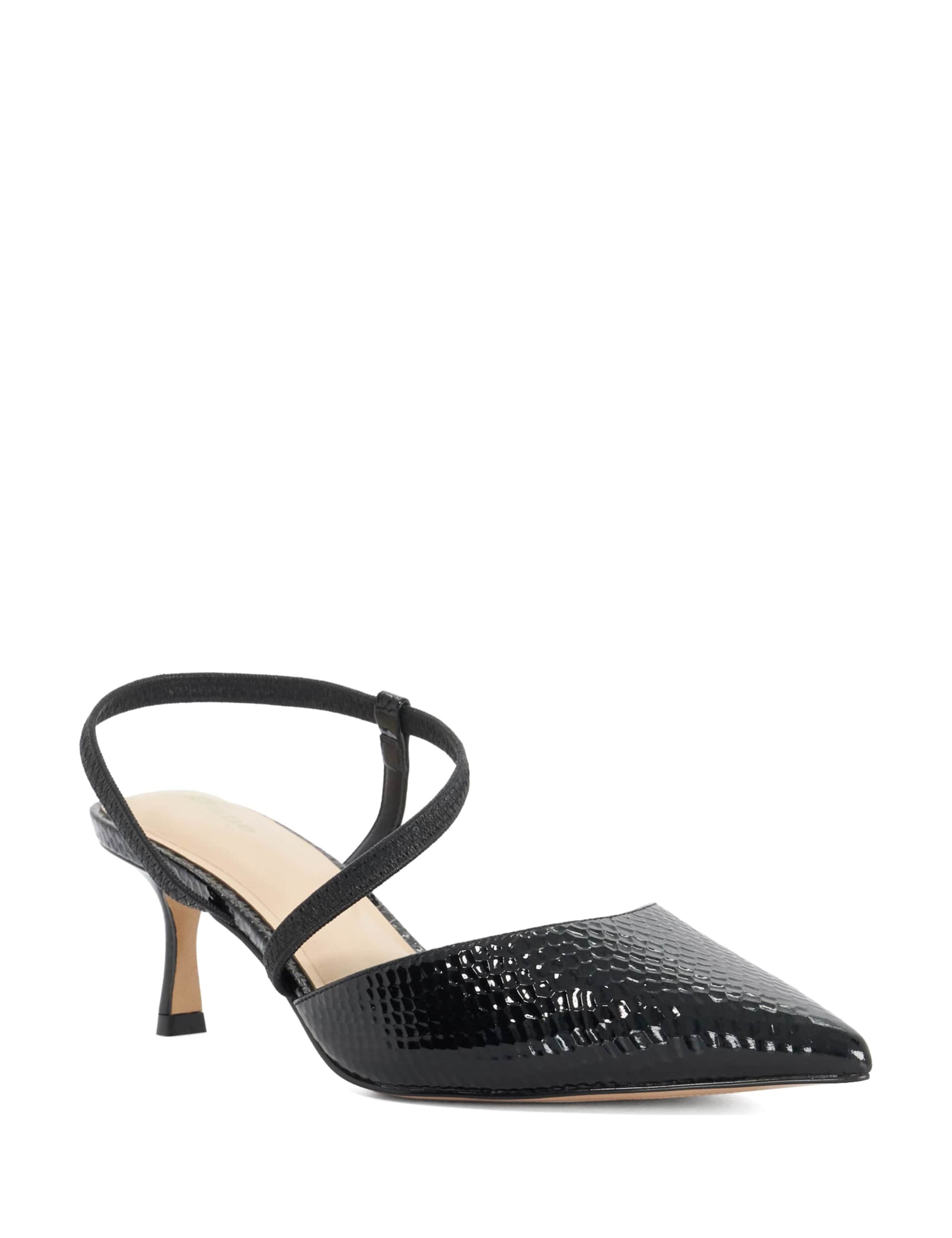 Charming Leather Asymmetric Strap Heels 4 of 5