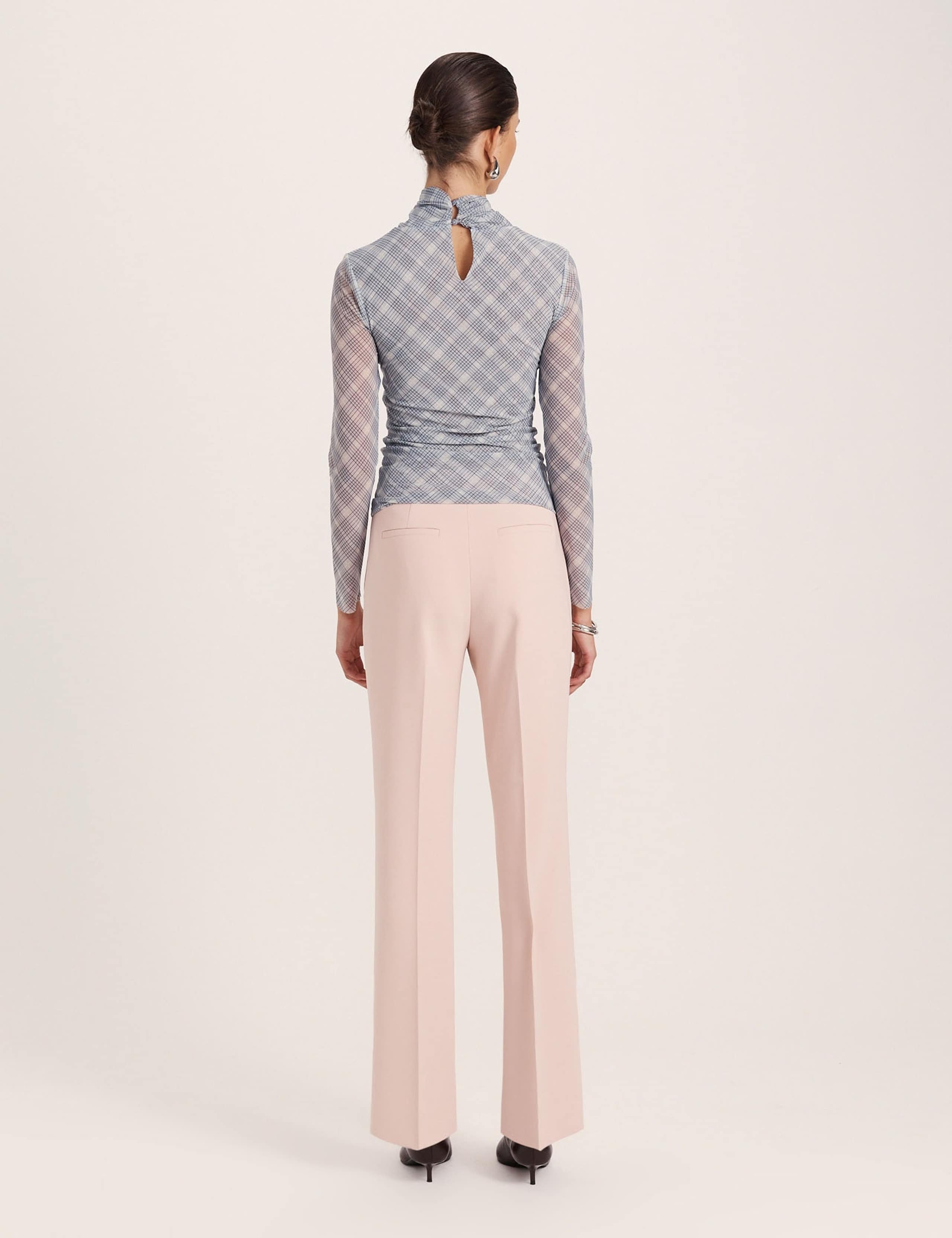 Checked High Neck Long Sleeve Top 6 of 8