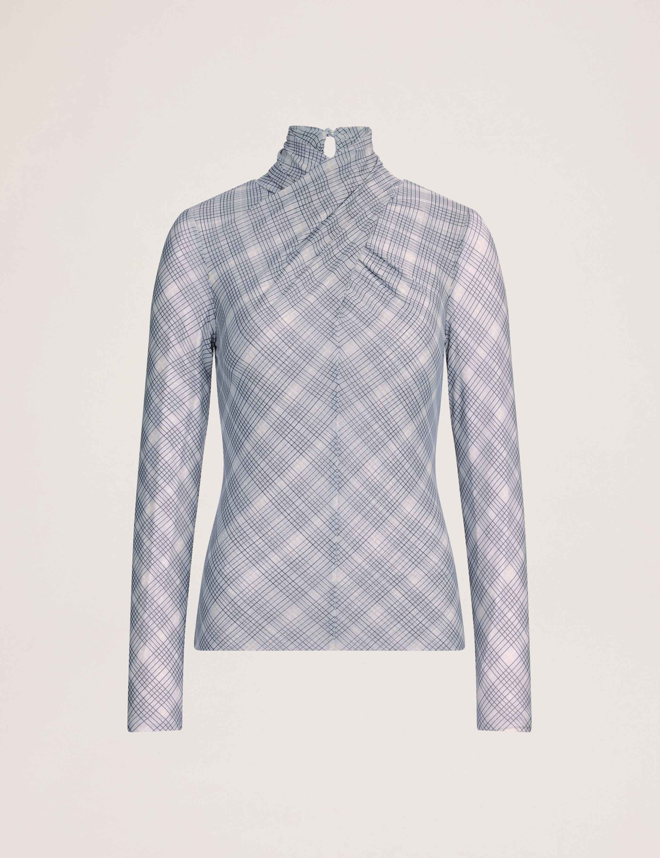 Checked High Neck Long Sleeve Top 2 of 8