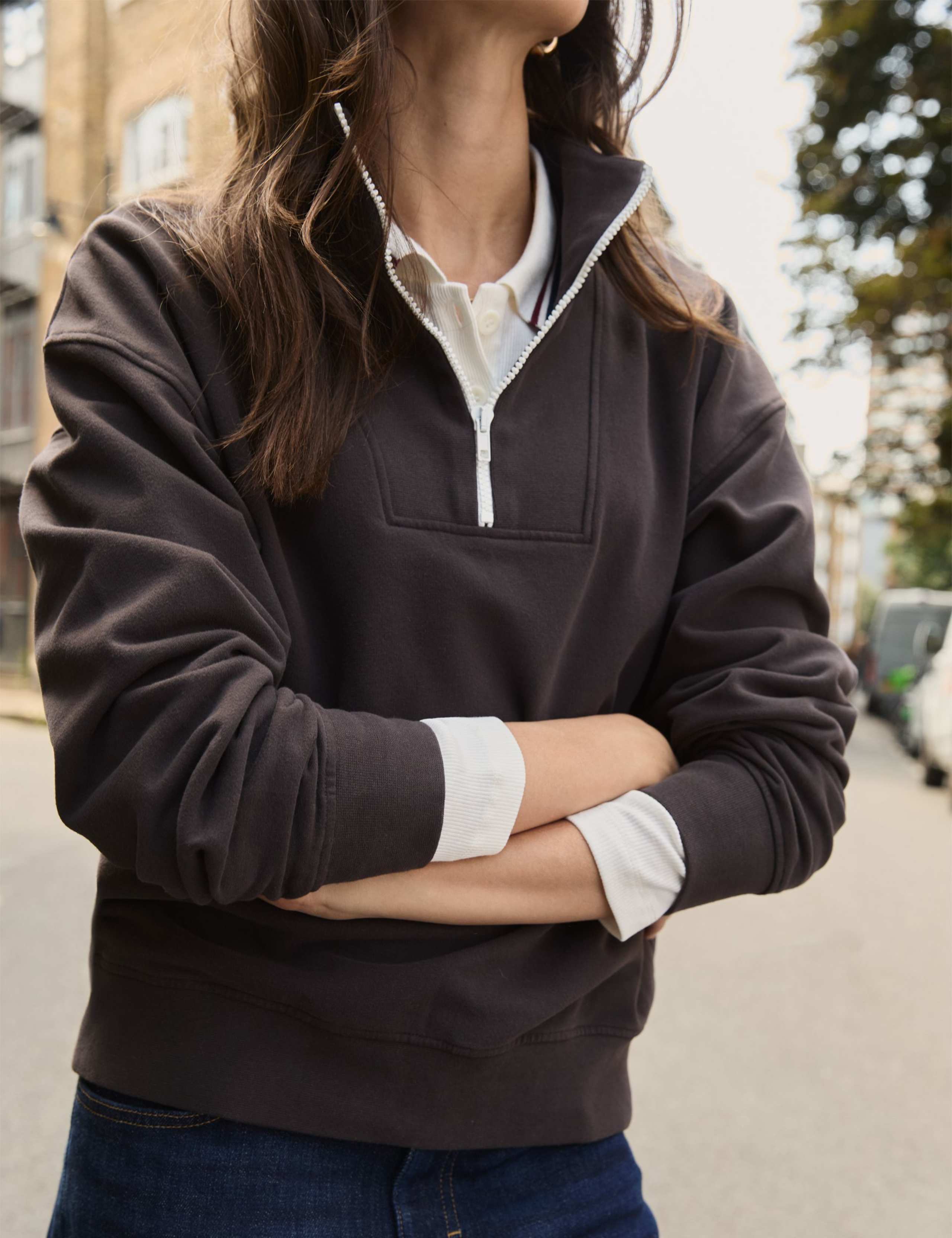 Cotton Rich High Neck Relaxed Sweatshirt 3 of 4