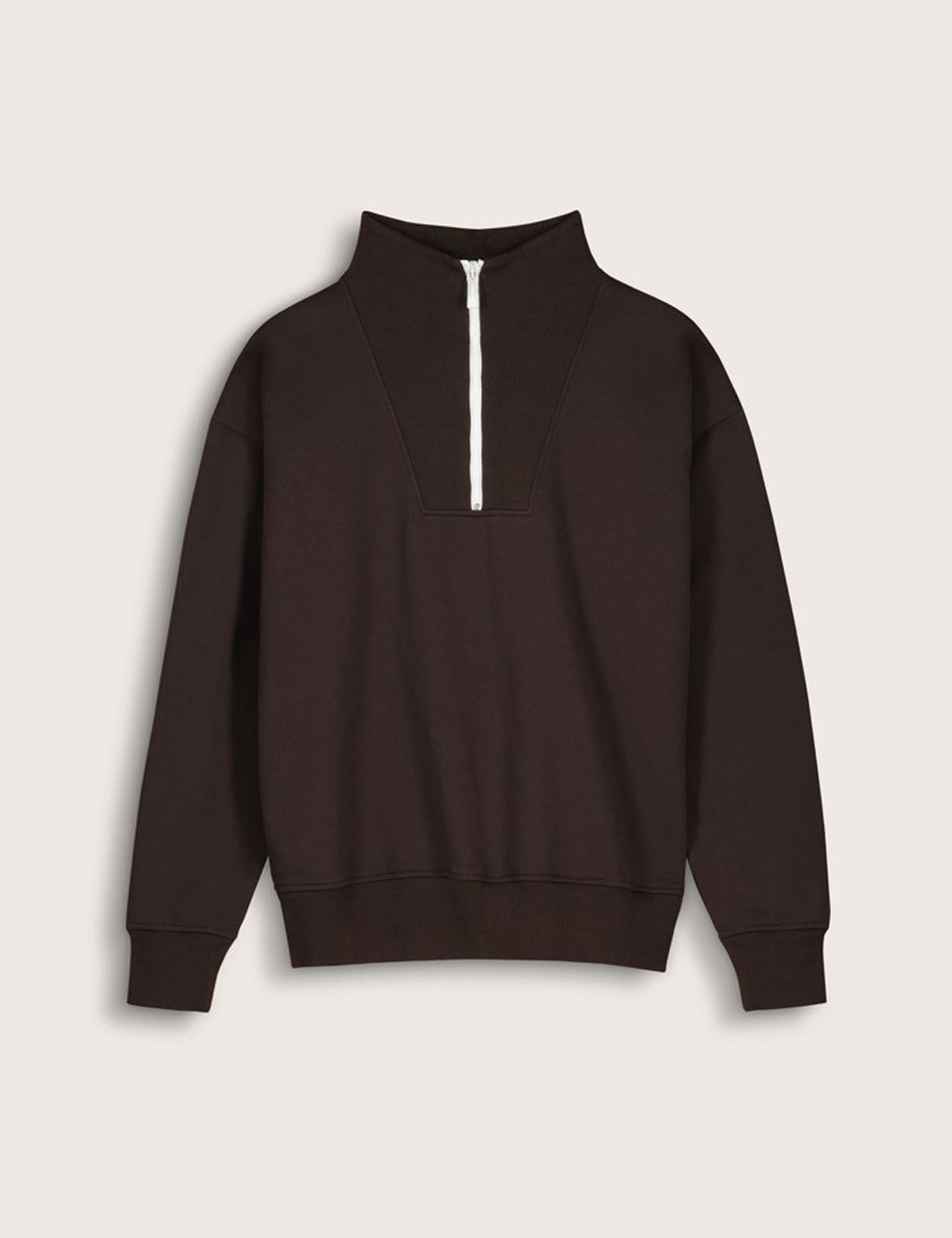 Cotton Rich High Neck Relaxed Sweatshirt 2 of 4