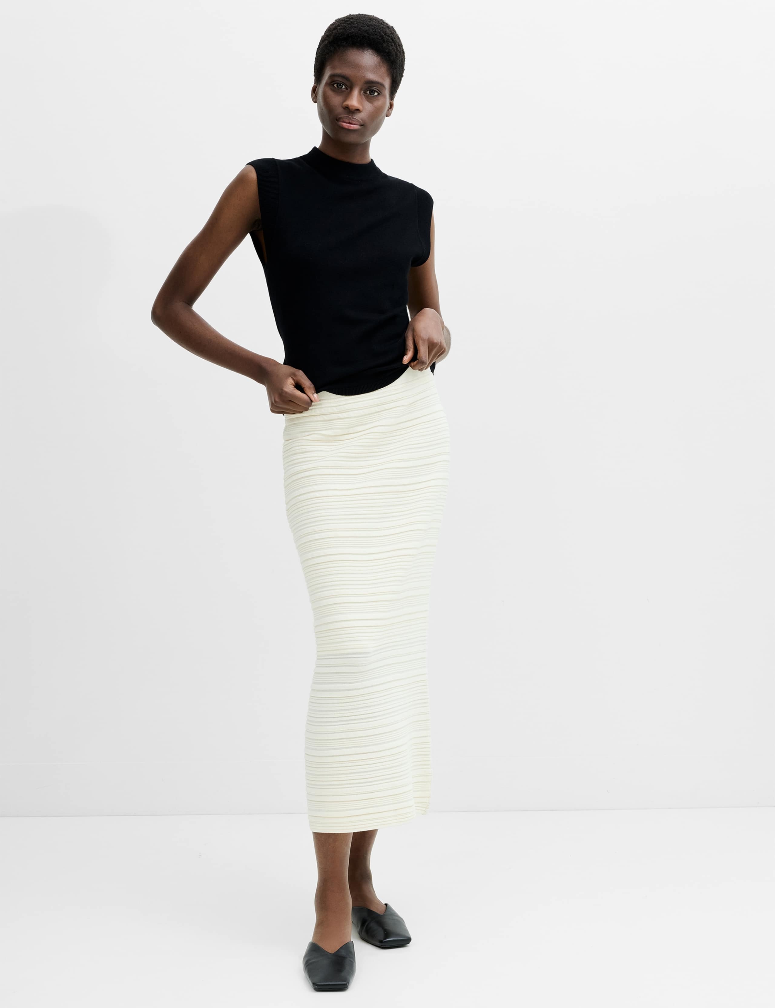 Cotton Rich Knitted Midi Pencil Skirt 1 of 6