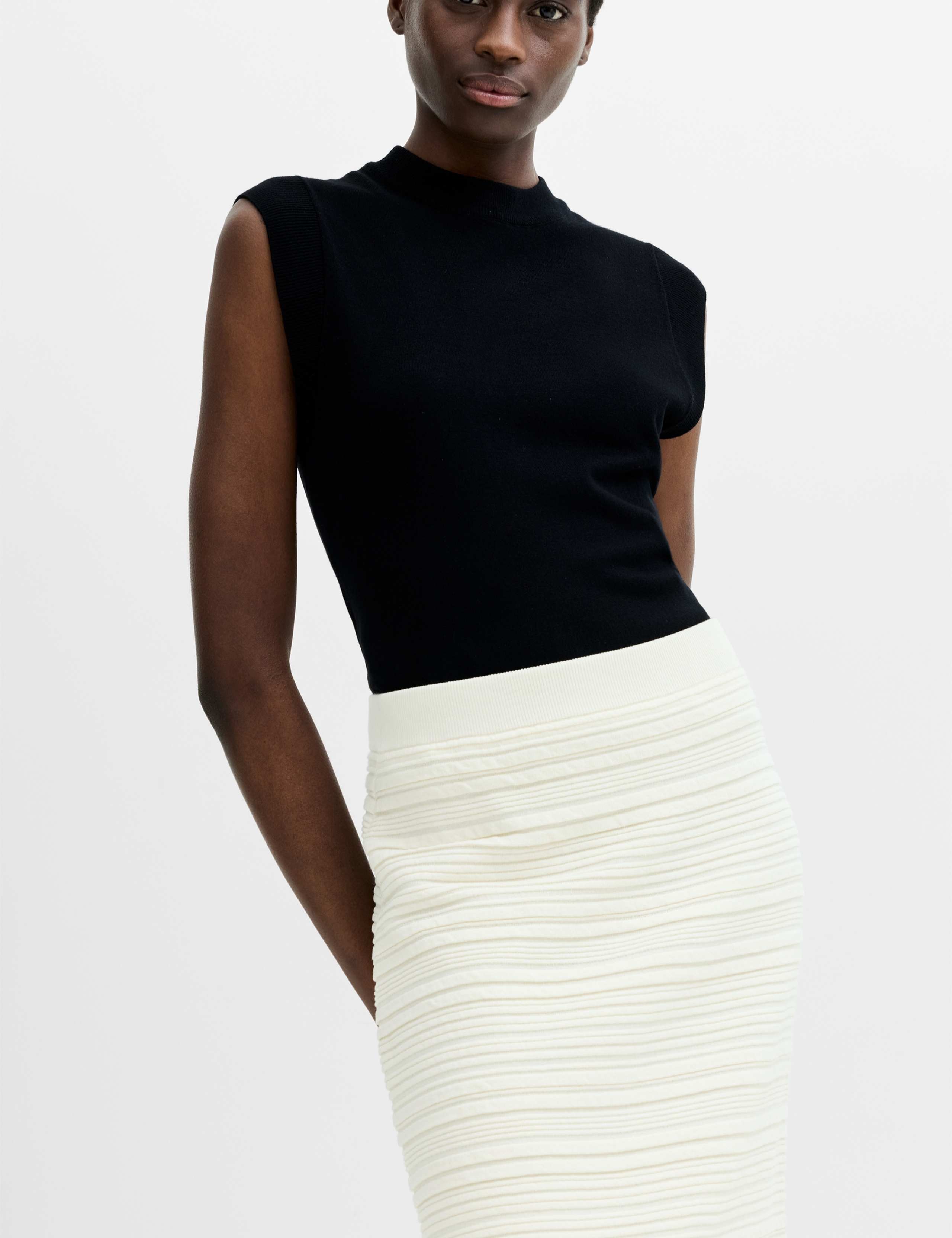 Cotton Rich Knitted Midi Pencil Skirt 6 of 6
