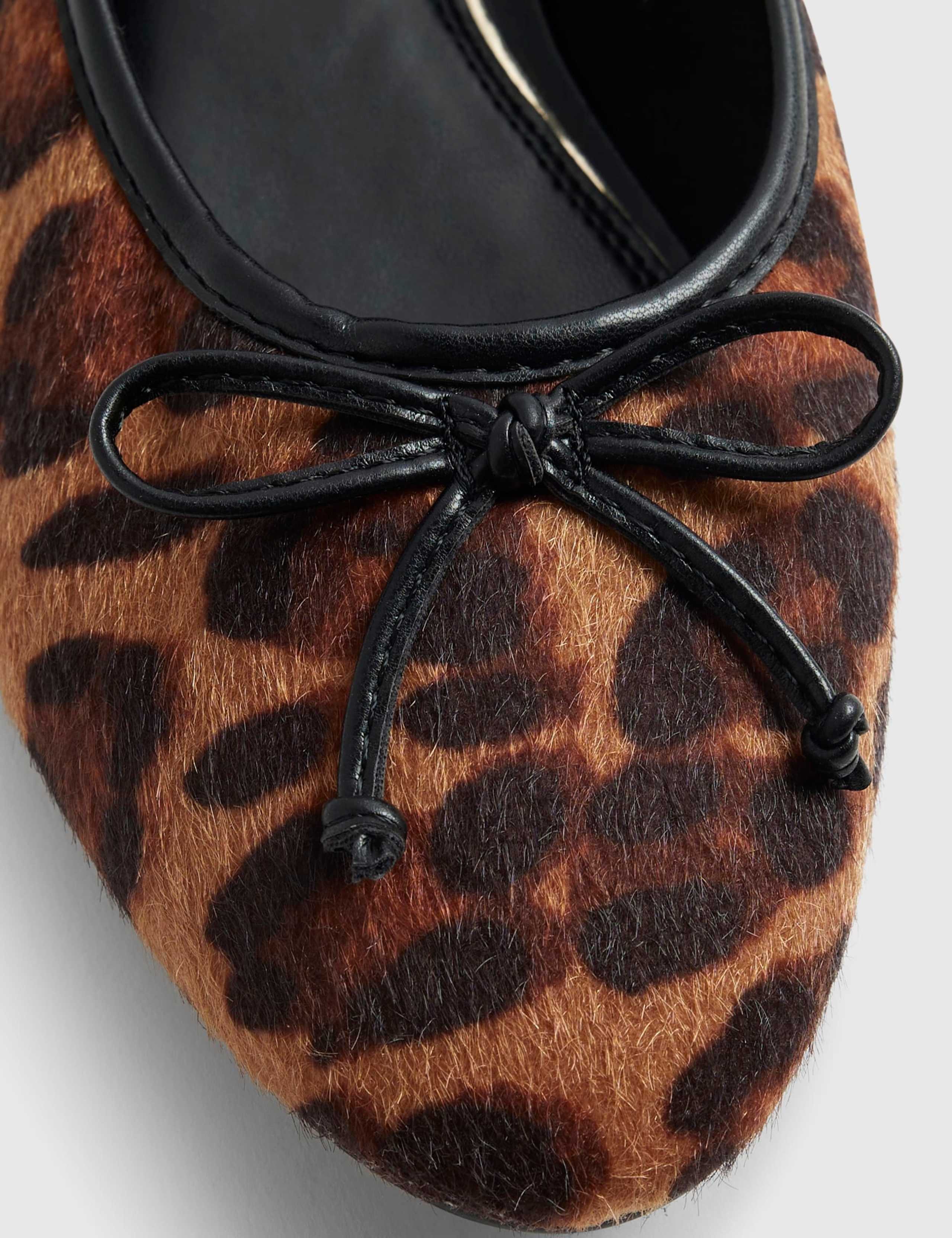 Animal Print Bow Flat Ballet Pumps 2 of 4