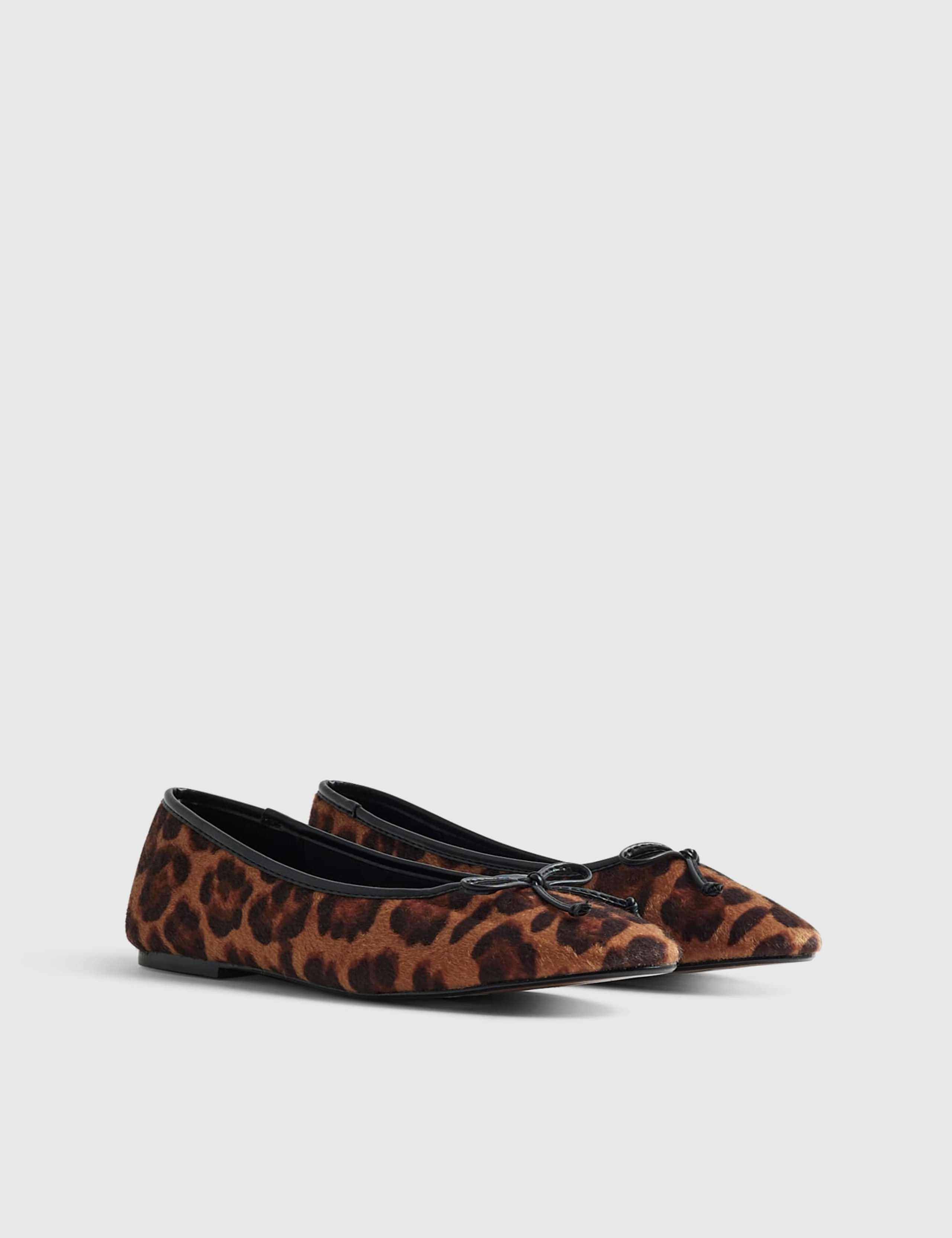 Animal Print Bow Flat Ballet Pumps 3 of 4