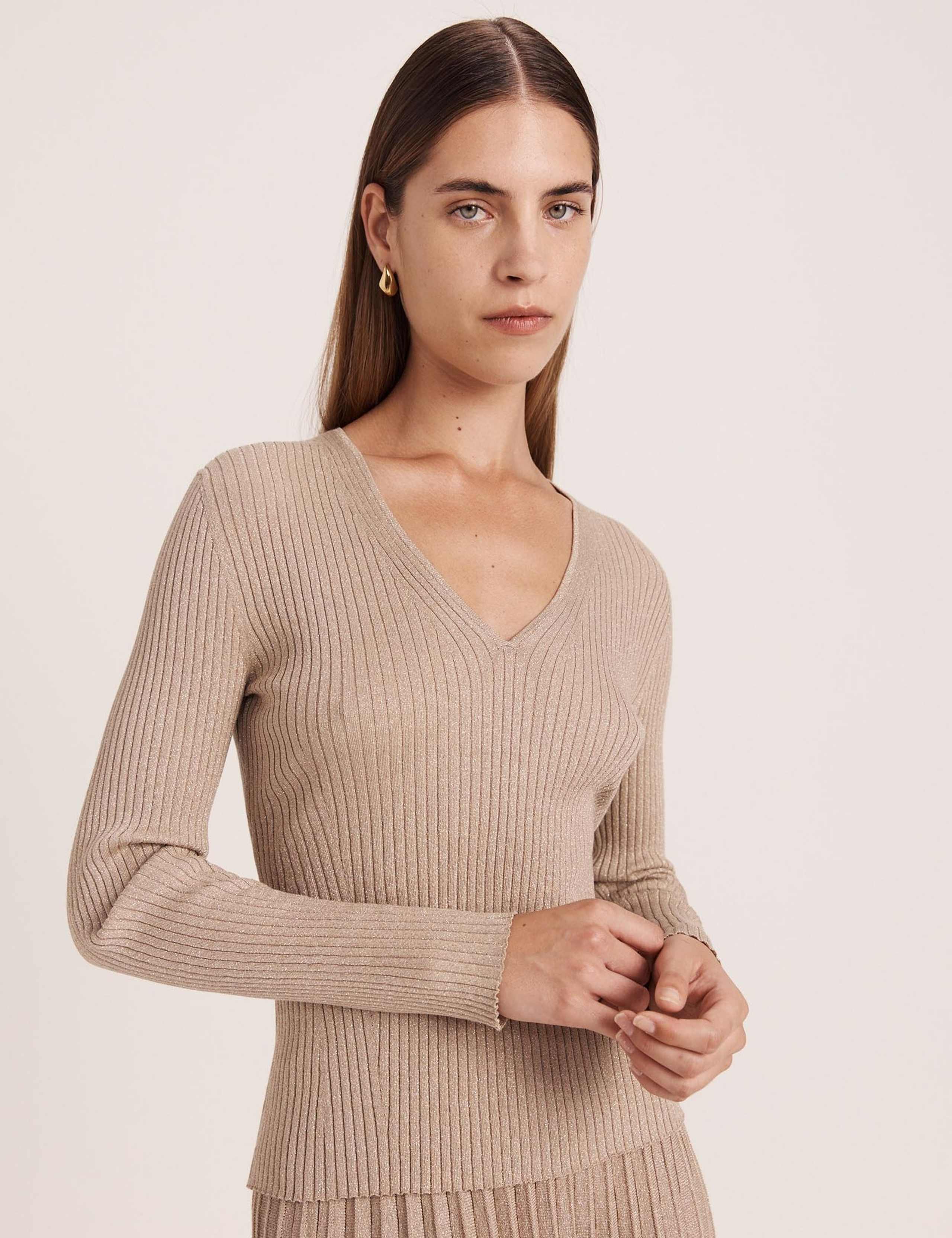 Sparkly V Neck Long Sleeve Top 8 of 8