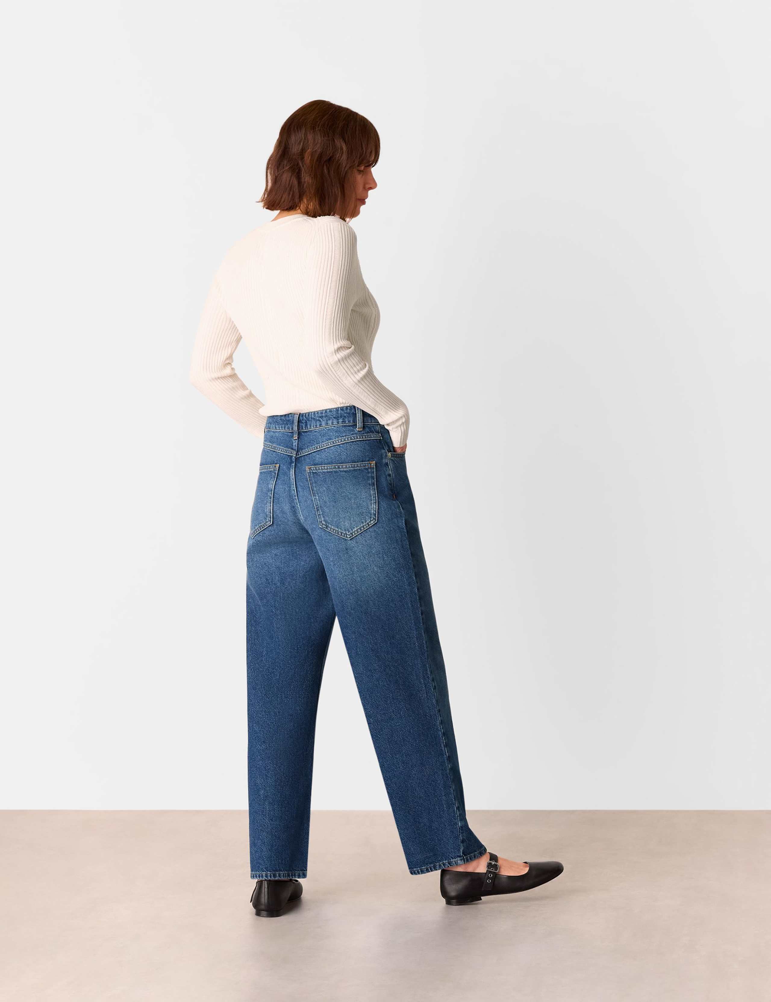 Mid Rise Straight Leg Ankle Grazer Jeans 3 of 4