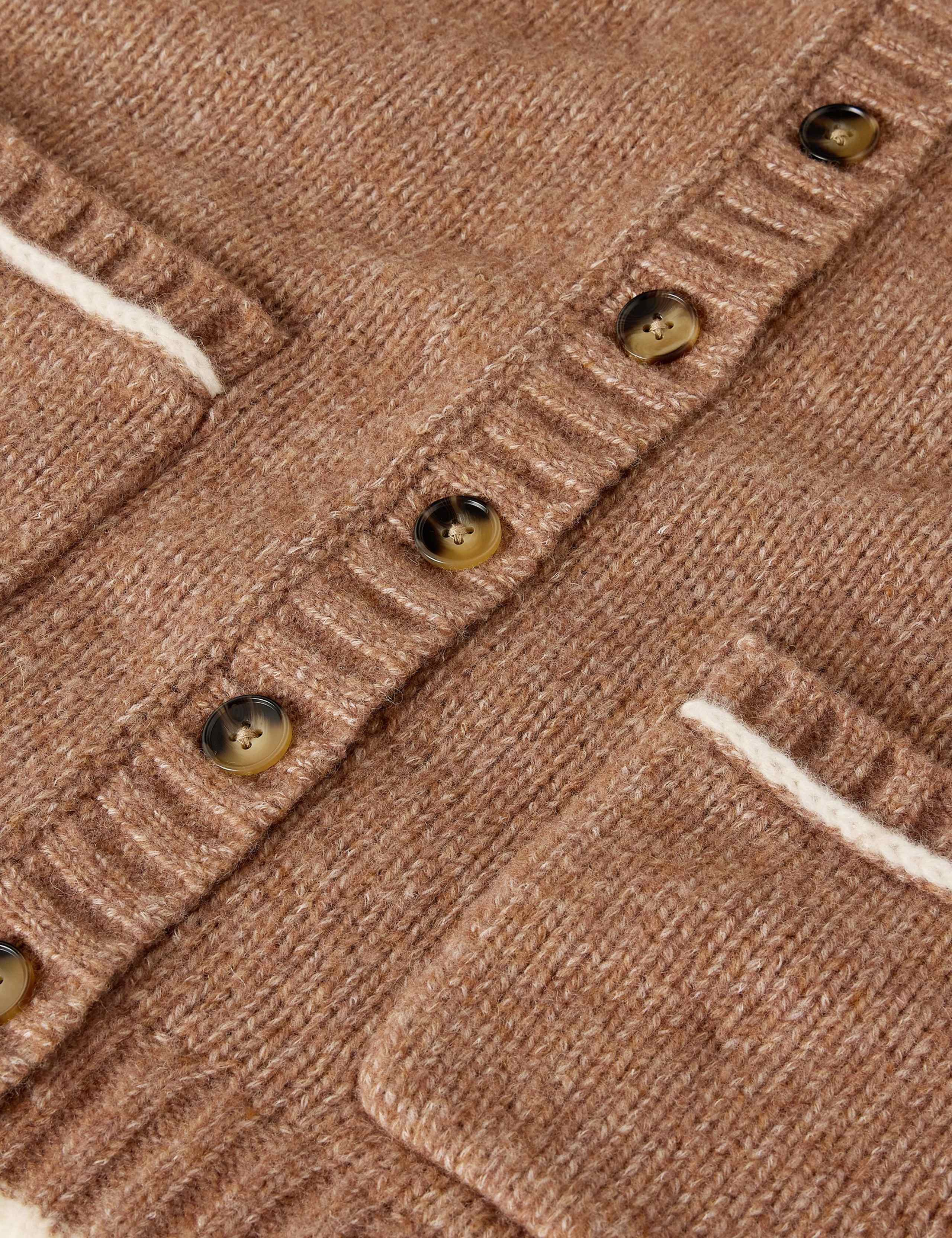 Patterned Crew Neck Cardigan With Wool 6 of 6