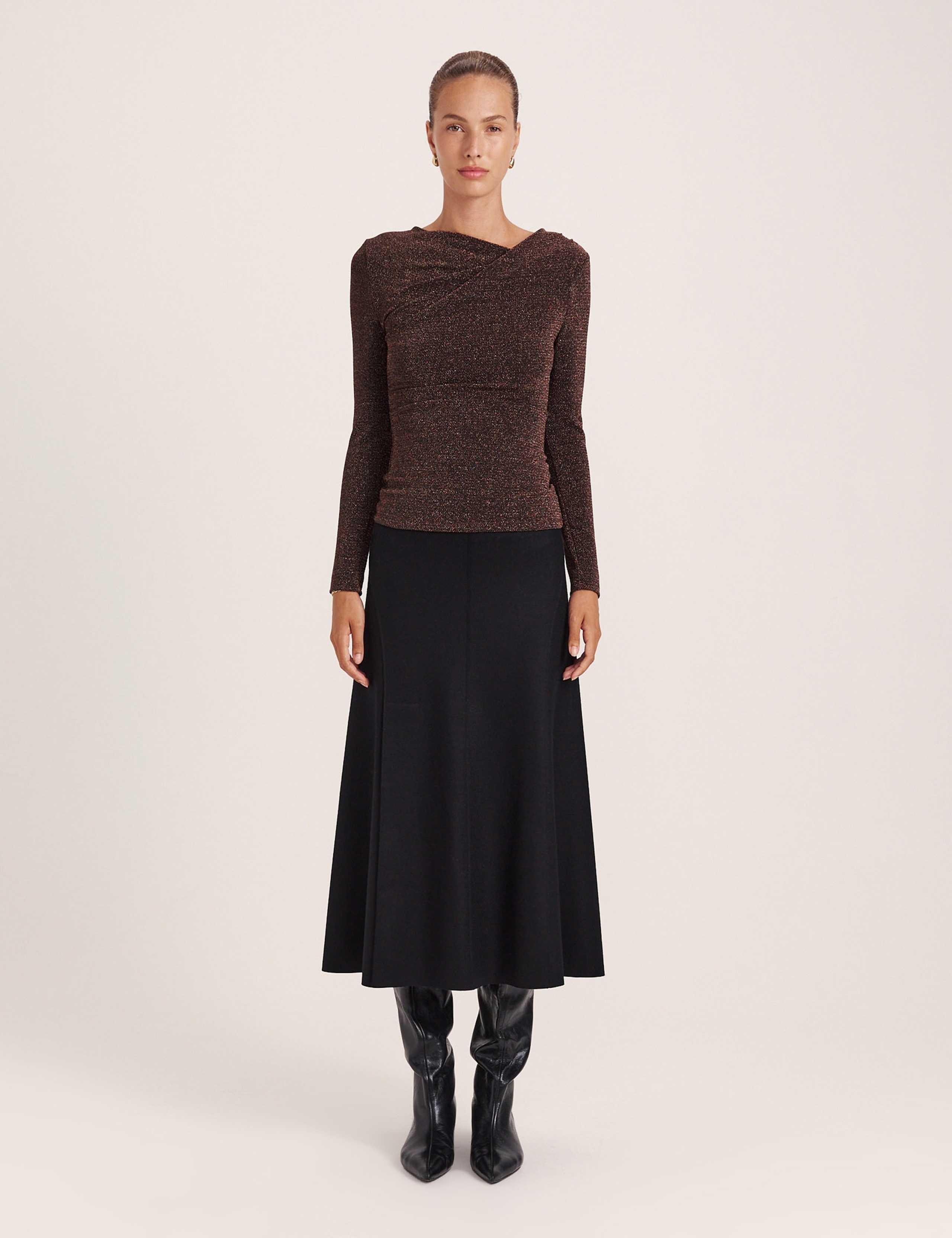 Sparkly V Neck Long Sleeve Top 4 of 8