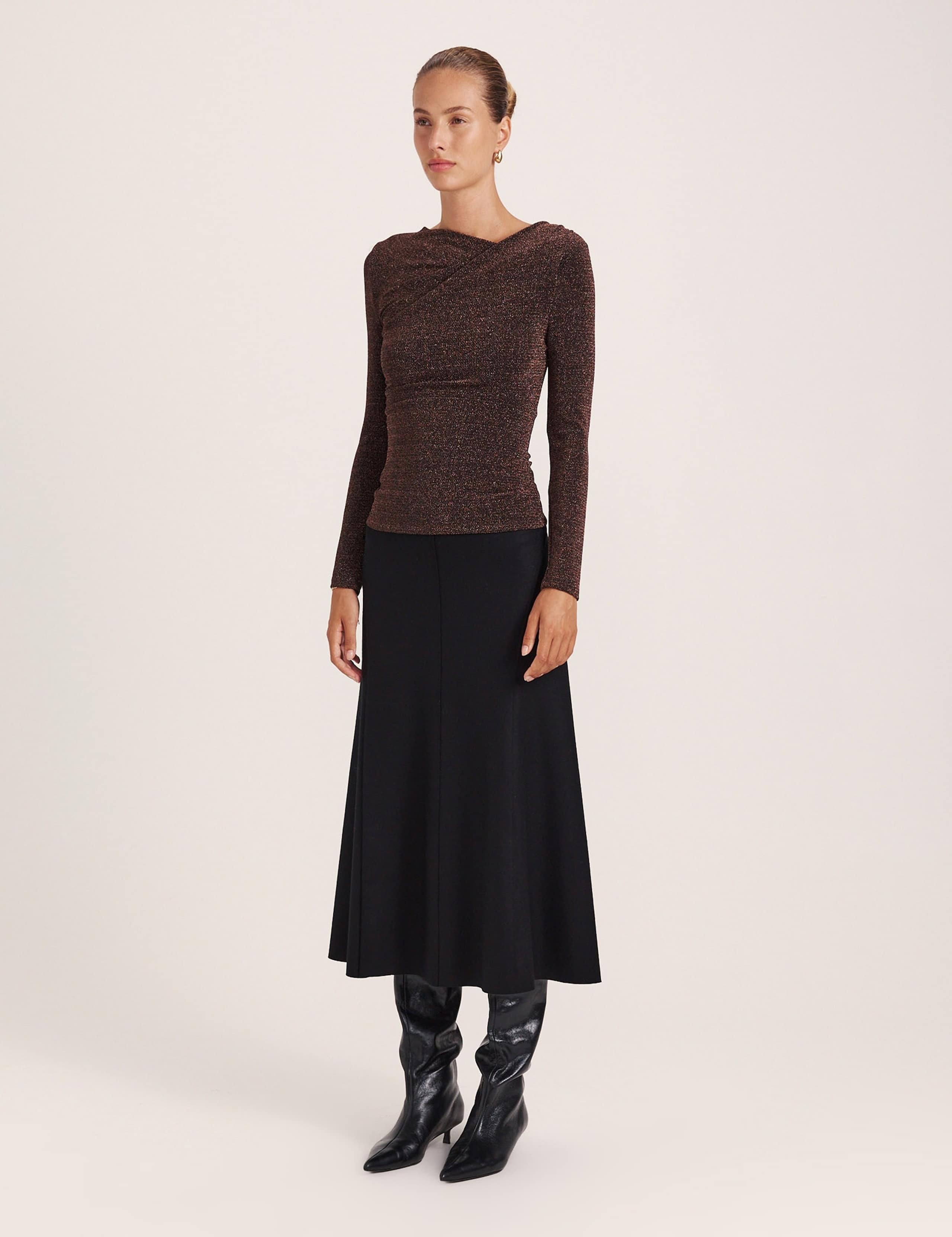 Sparkly V Neck Long Sleeve Top 7 of 8
