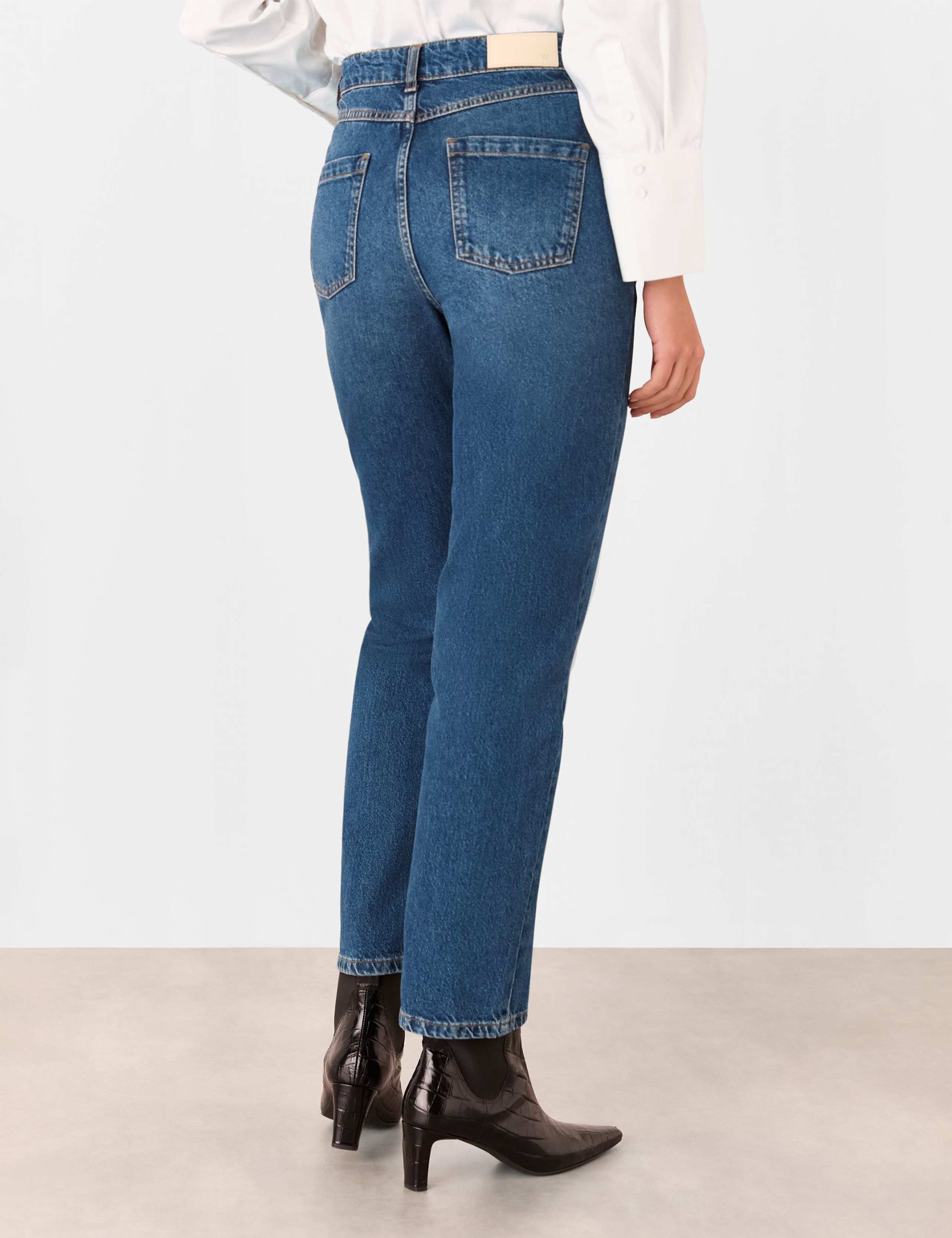 Mid Rise Straight Leg Jeans 3 of 4