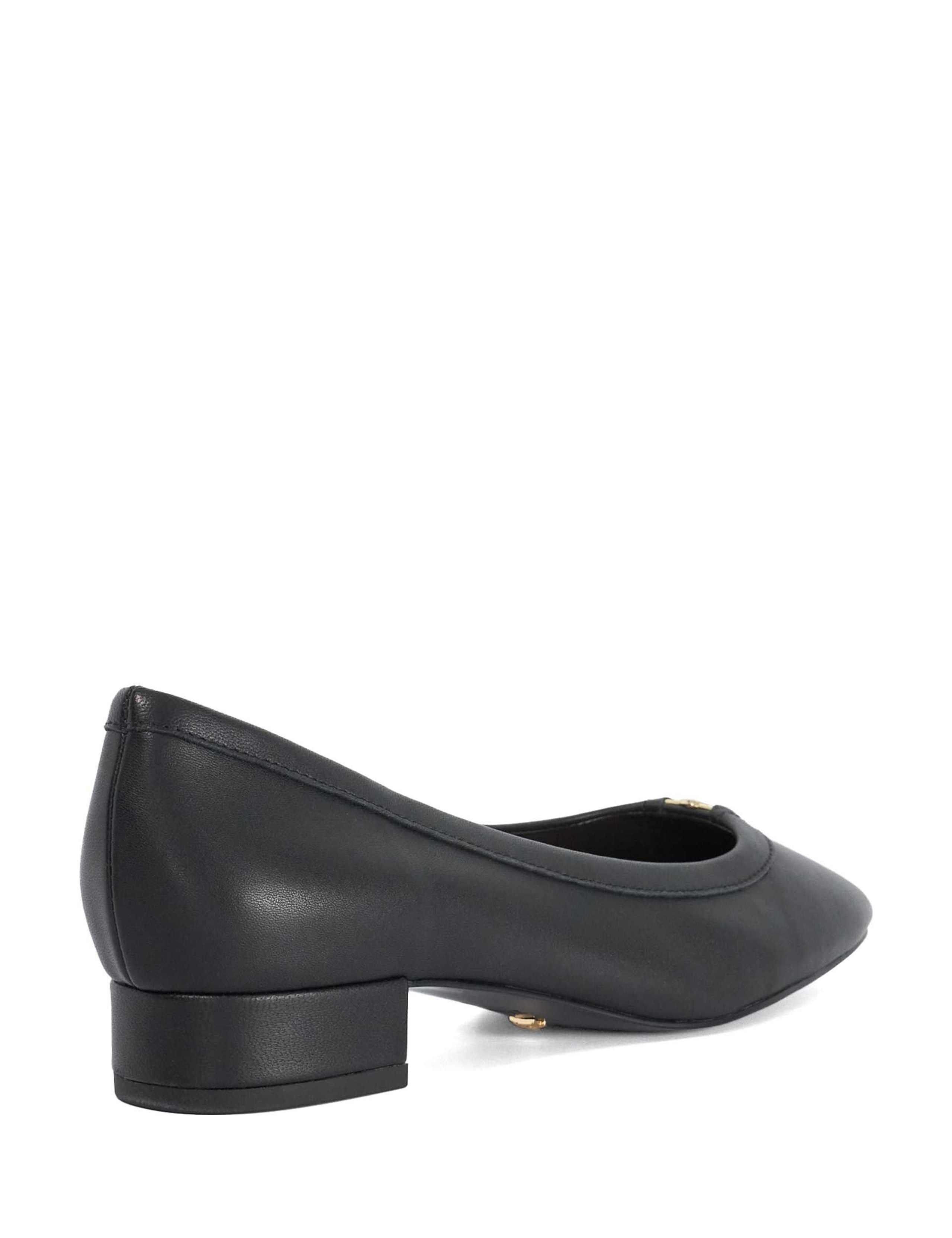 Leather Block Heel Court Shoes 4 of 5