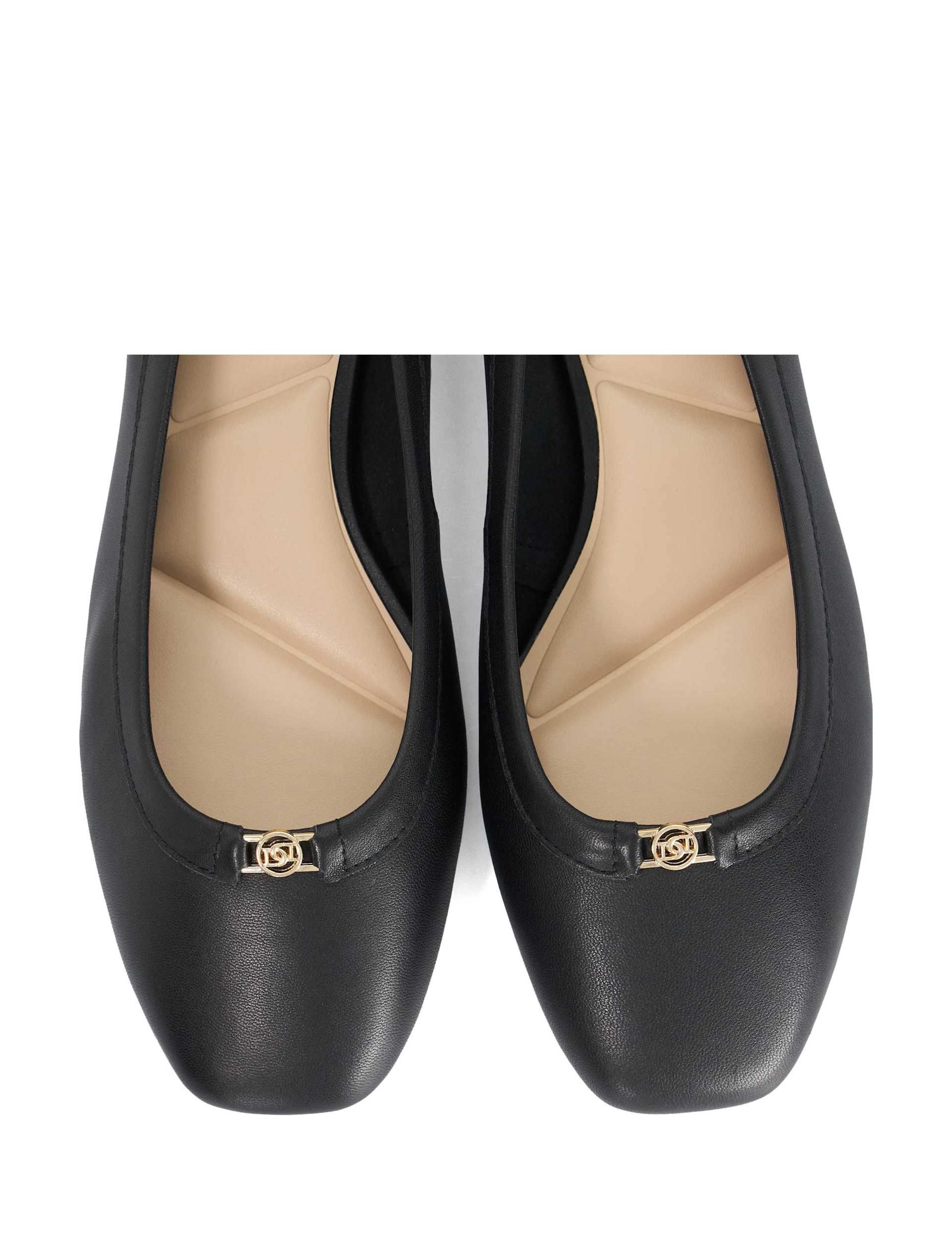 Leather Block Heel Court Shoes 5 of 5