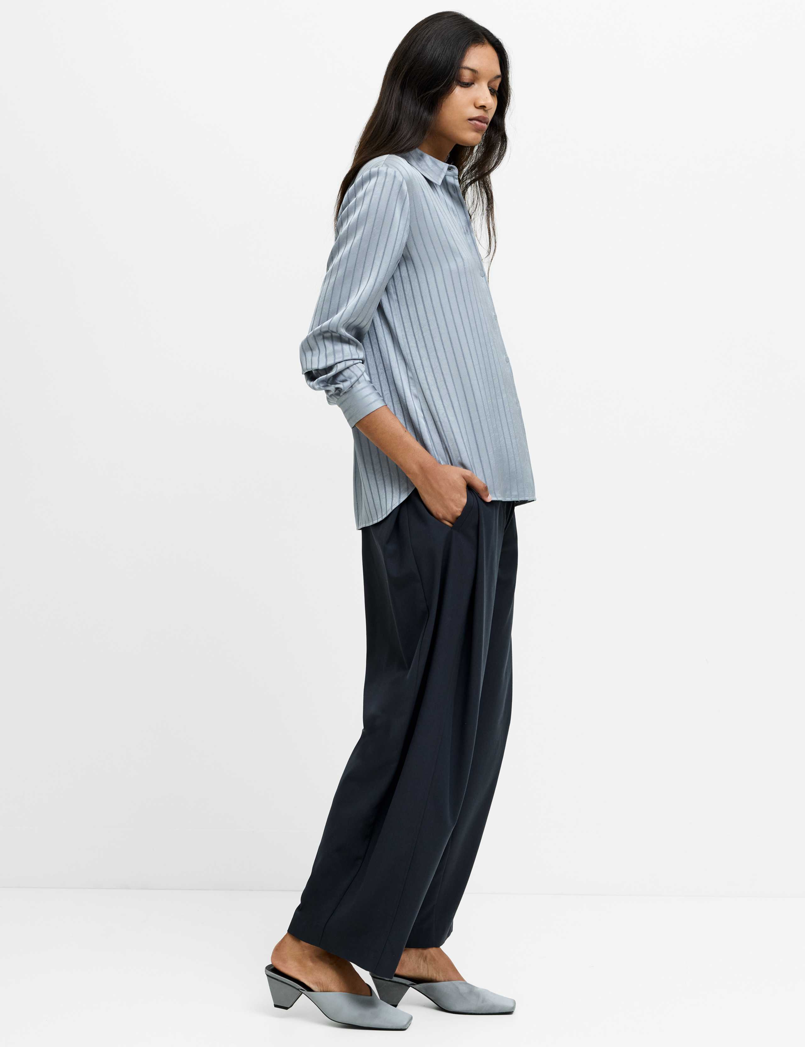 Satin Striped Button Through Shirt 4 of 6