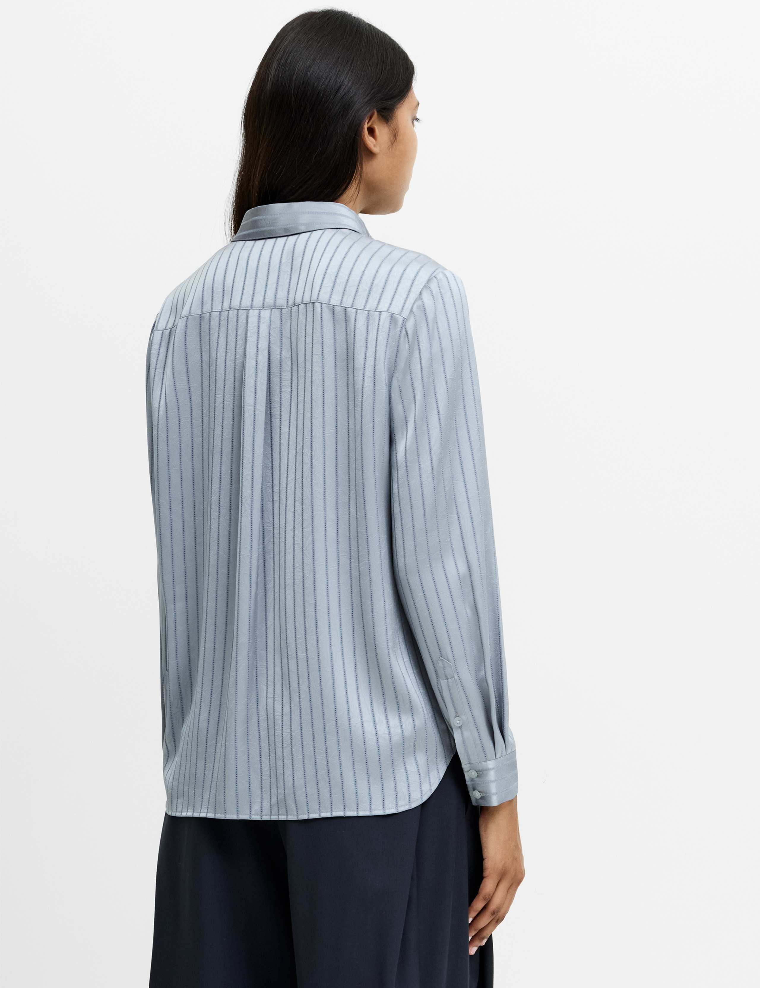 Satin Striped Button Through Shirt 6 of 6