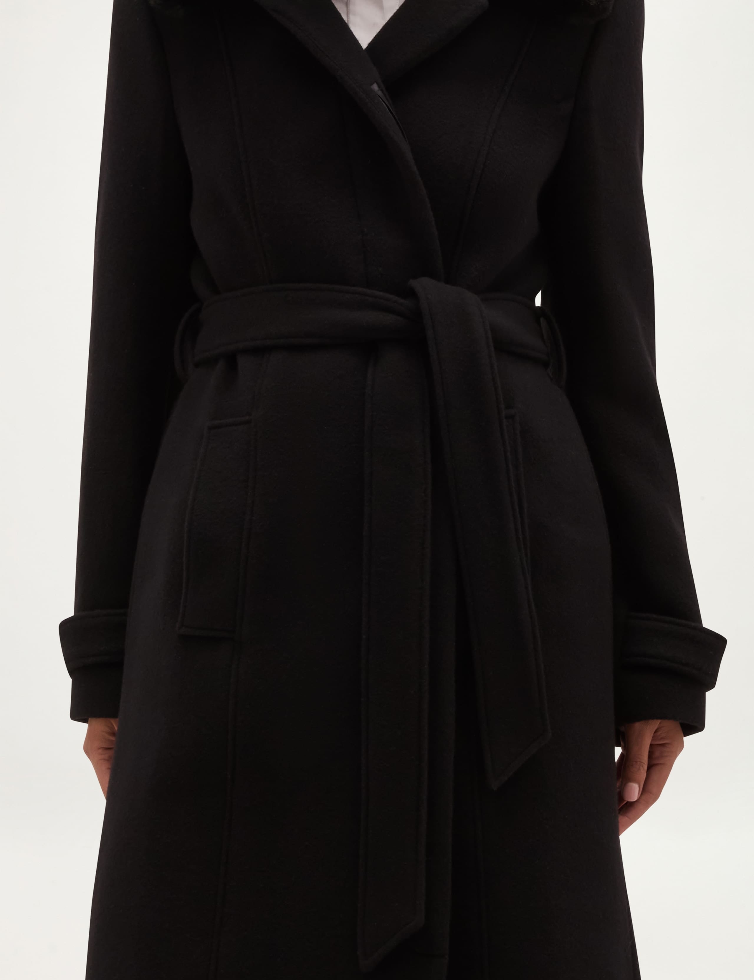 Wool Rich Faux Fur Collar Overcoat with Cashmere 12 of 12