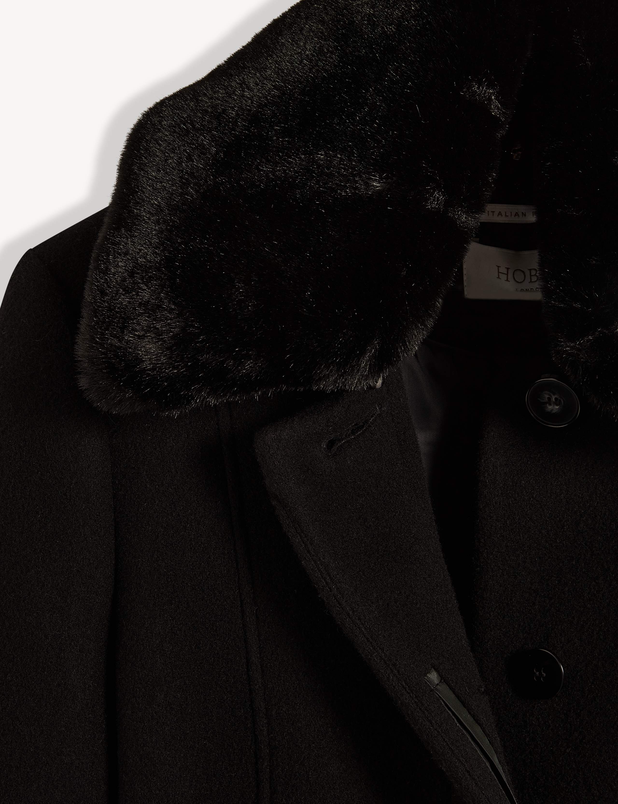 Wool Rich Faux Fur Collar Overcoat with Cashmere 5 of 12