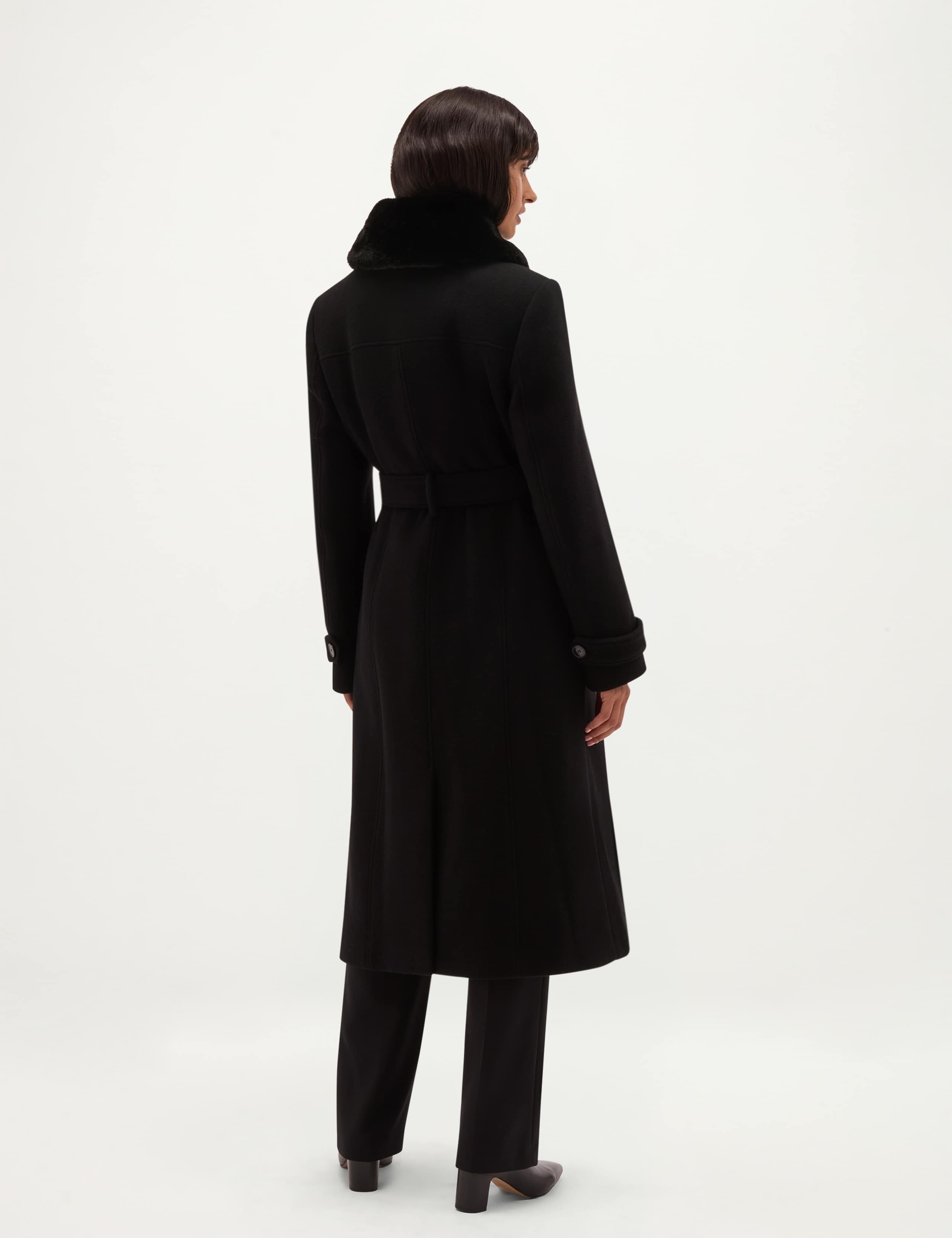 Wool Rich Faux Fur Collar Overcoat with Cashmere 6 of 12