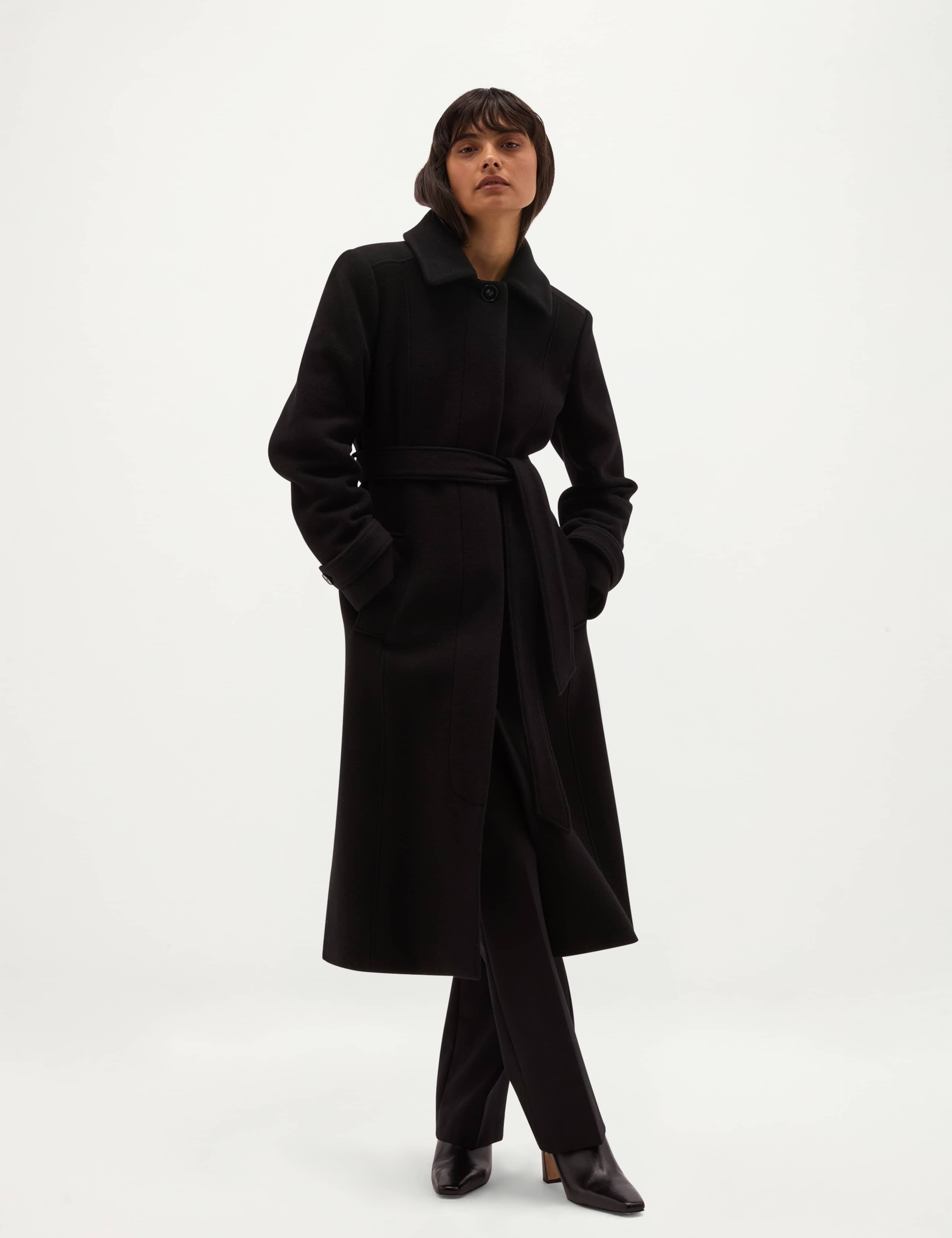 Wool Rich Faux Fur Collar Overcoat with Cashmere 10 of 12