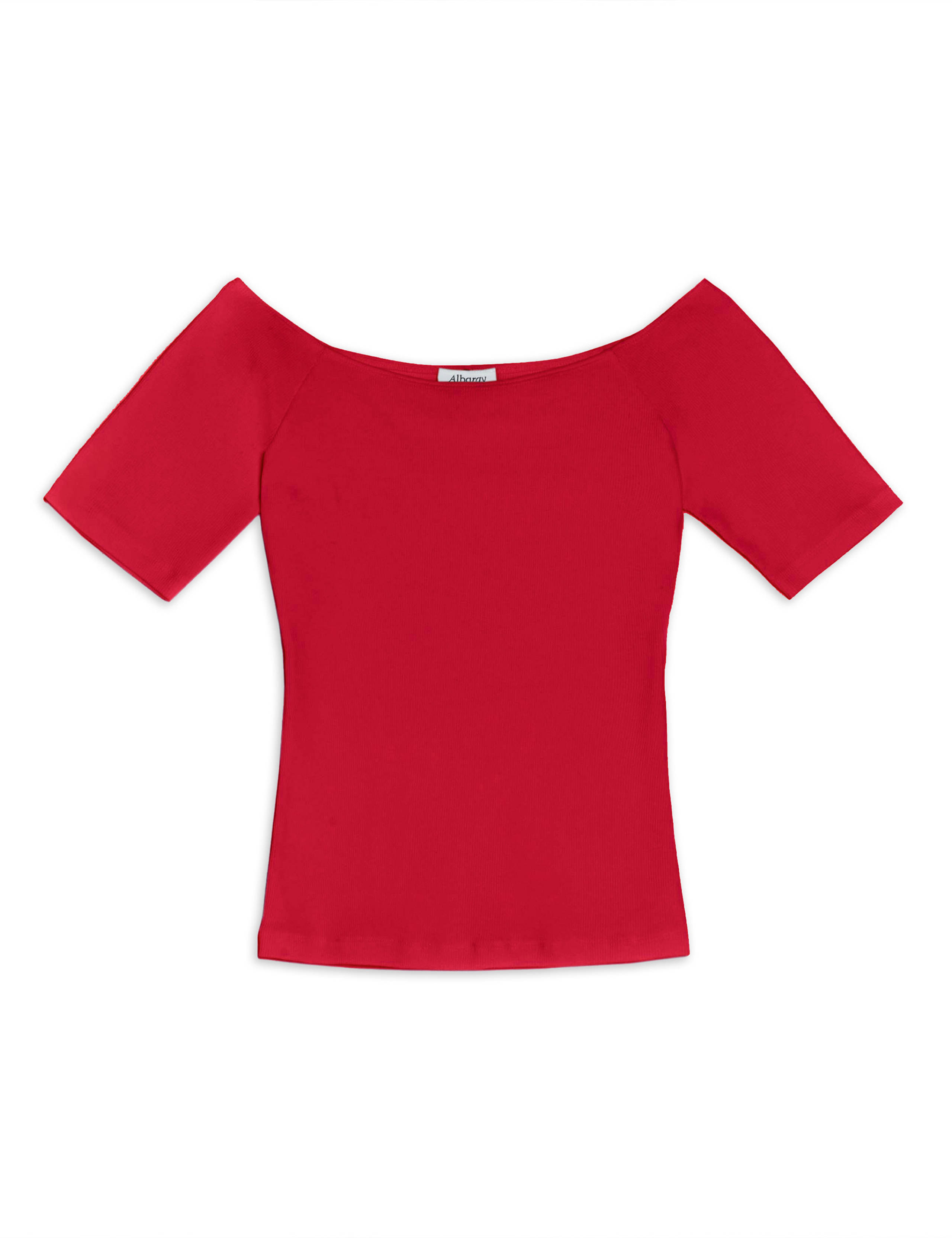 Cotton Rich Ribbed Slash Neck Top 2 of 4