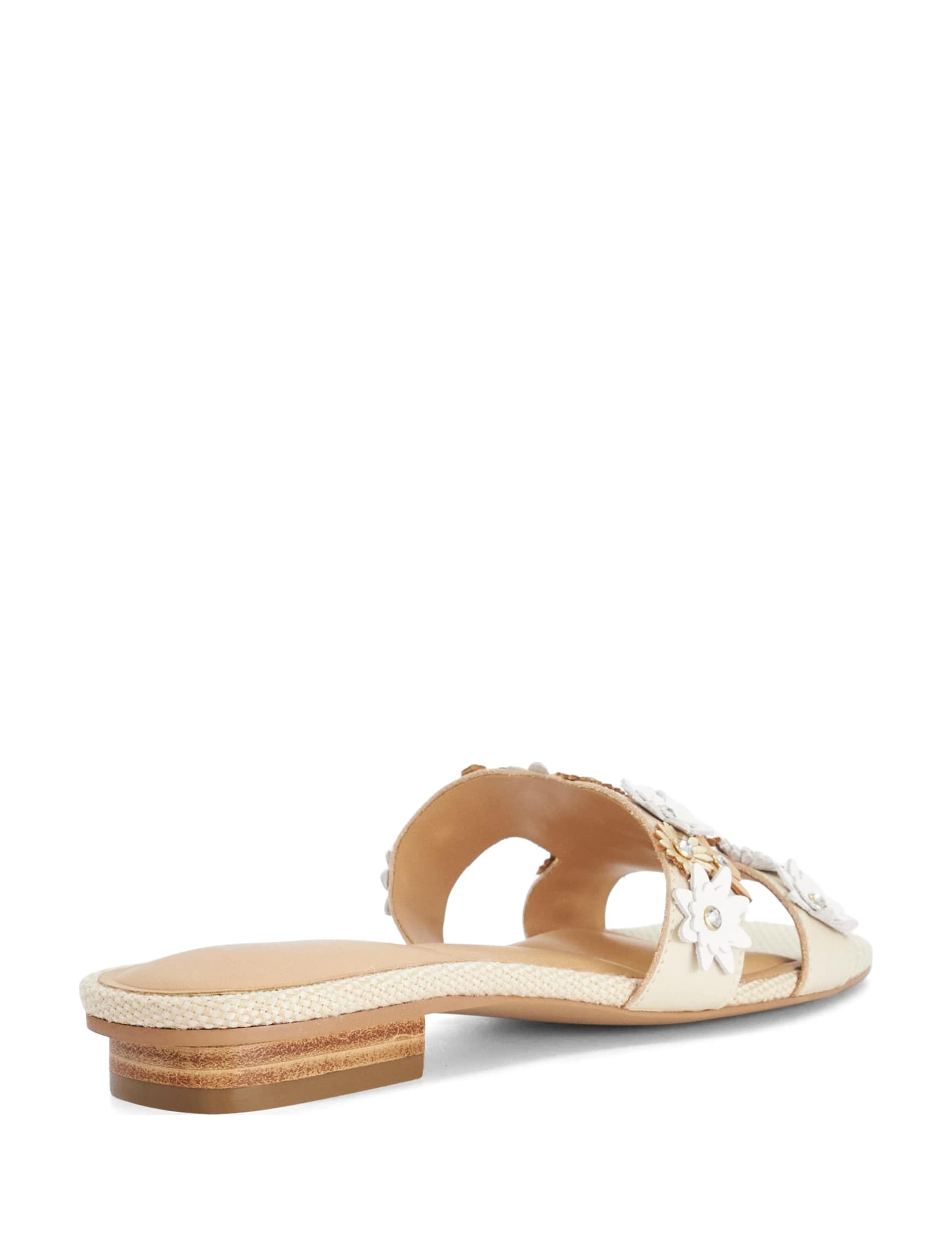 Leather Embellished Block Heel Sliders 4 of 5