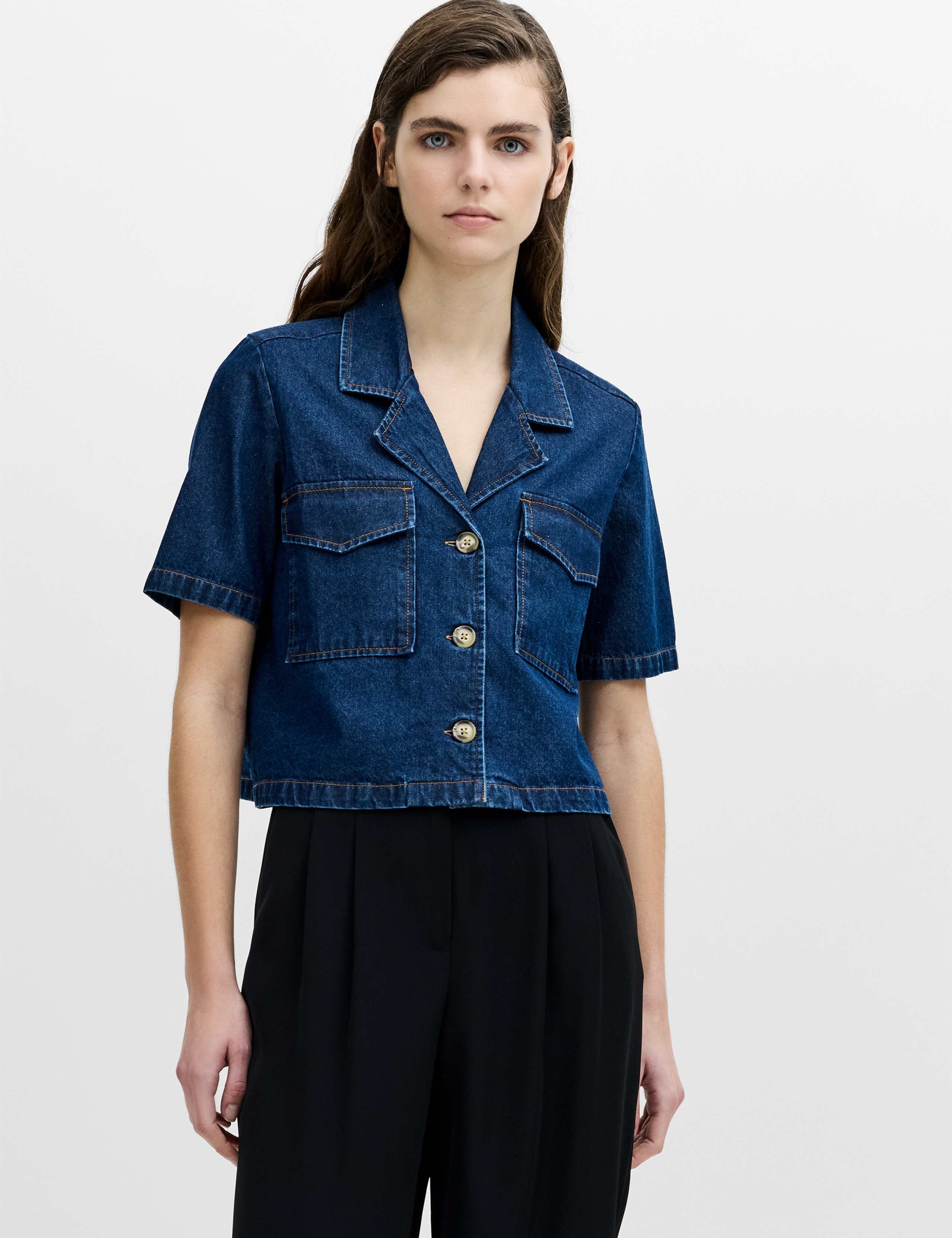 Denim Button Through Shirt 1 of 6
