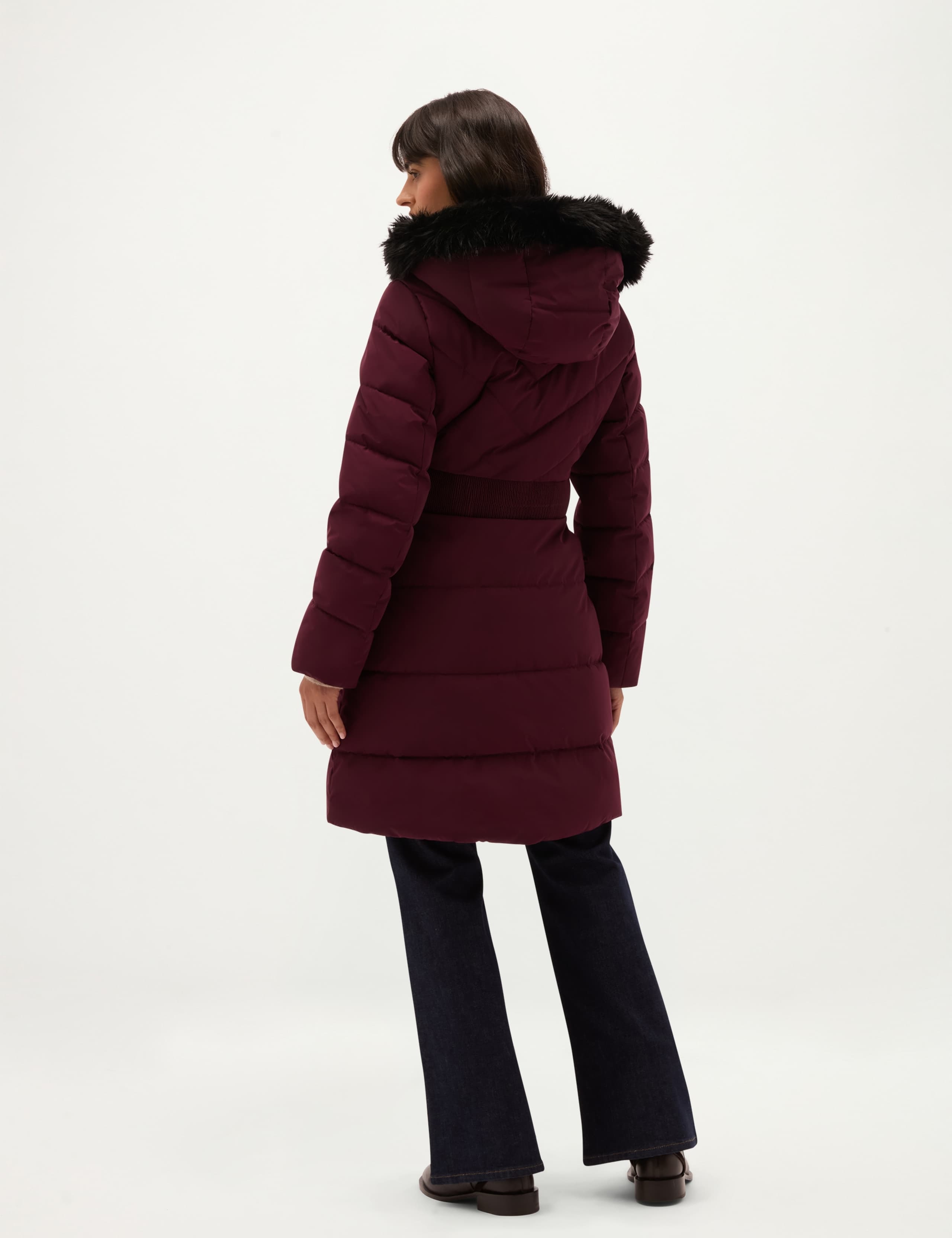 Faux Fur Trim Hooded Puffer Coat 3 of 7