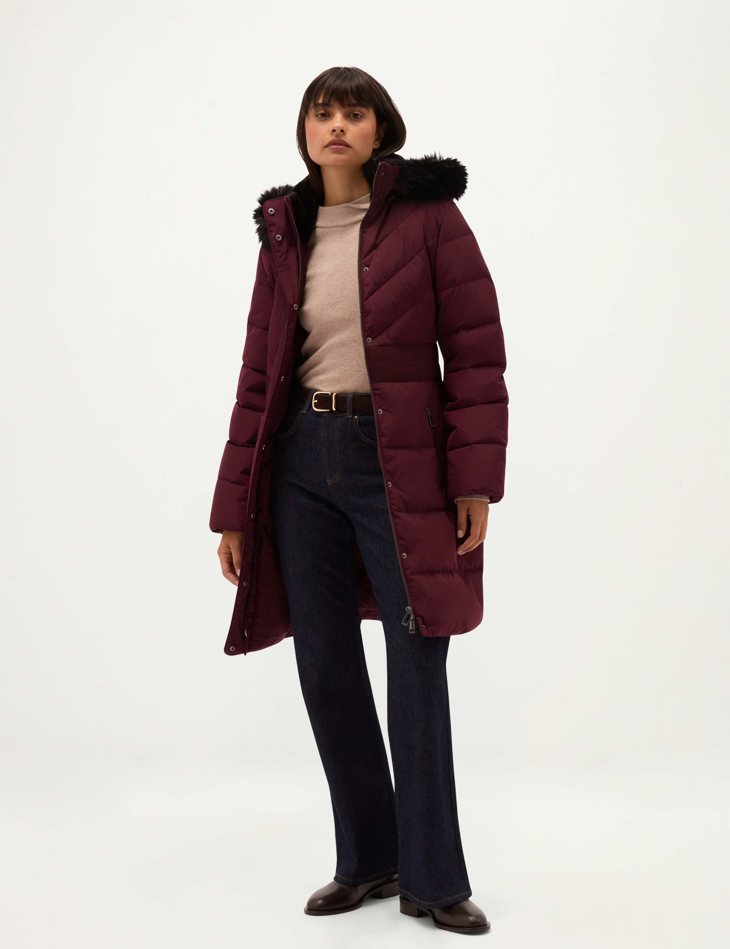 Faux Fur Trim Hooded Puffer Coat 6 of 7