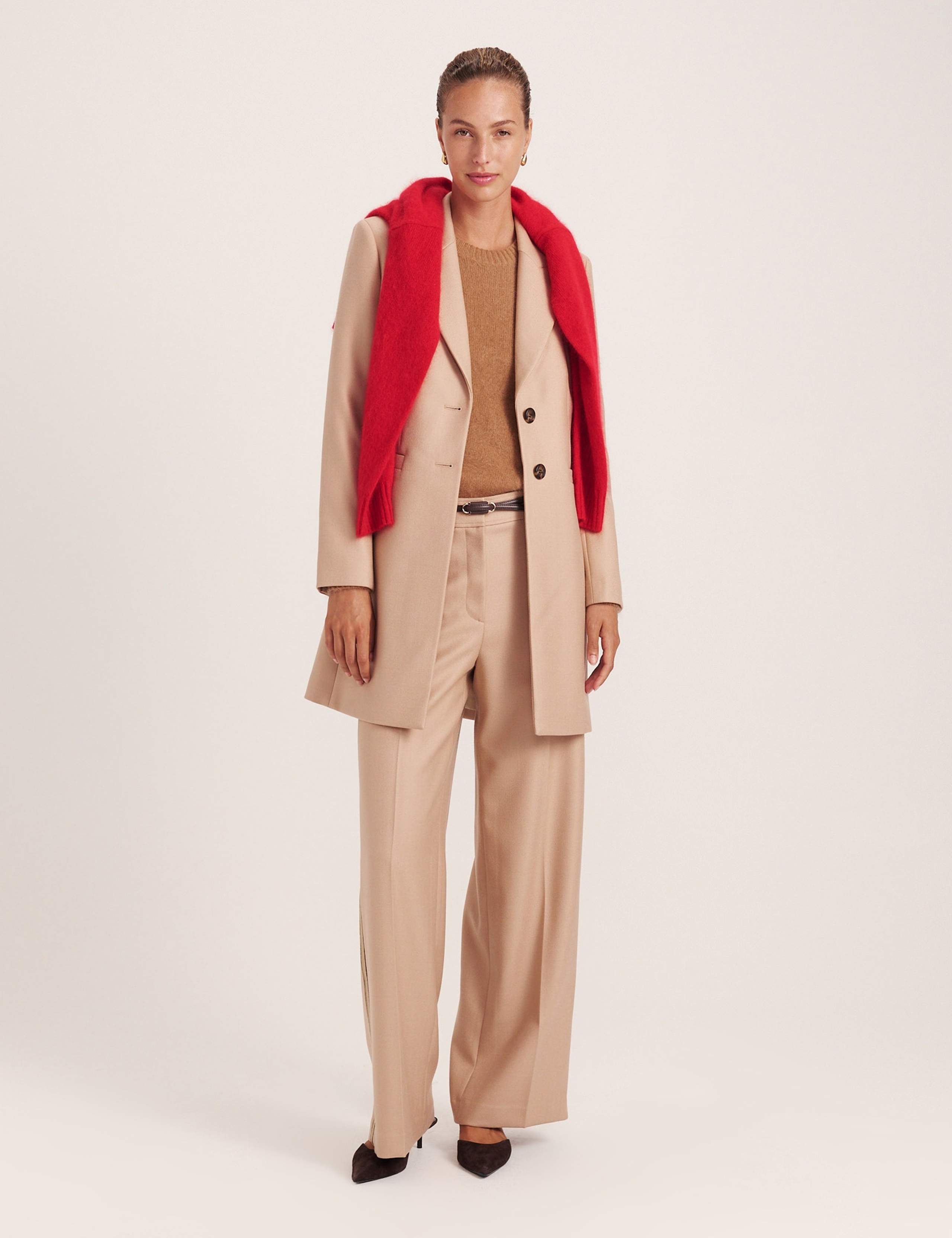 Wool Rich Straight Leg Lined Trousers 2 of 8