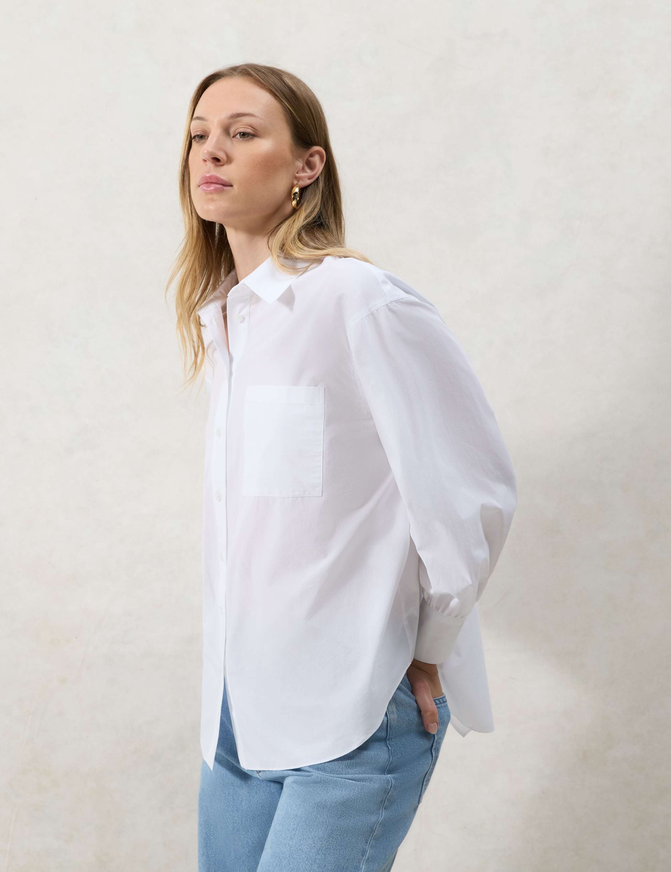 Pure Cotton Poplin Collared Split Back Shirt 4 of 6