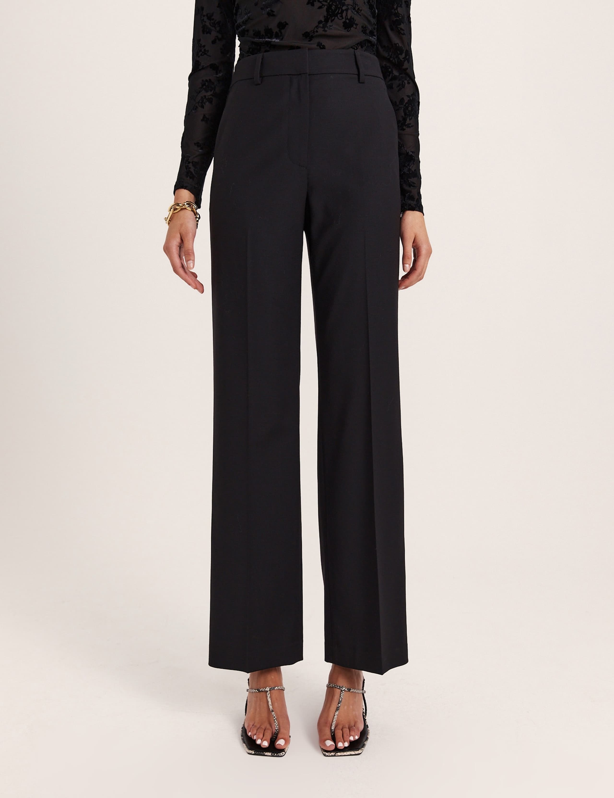 Wool Rich Wide Leg Lined Trousers 4 of 5