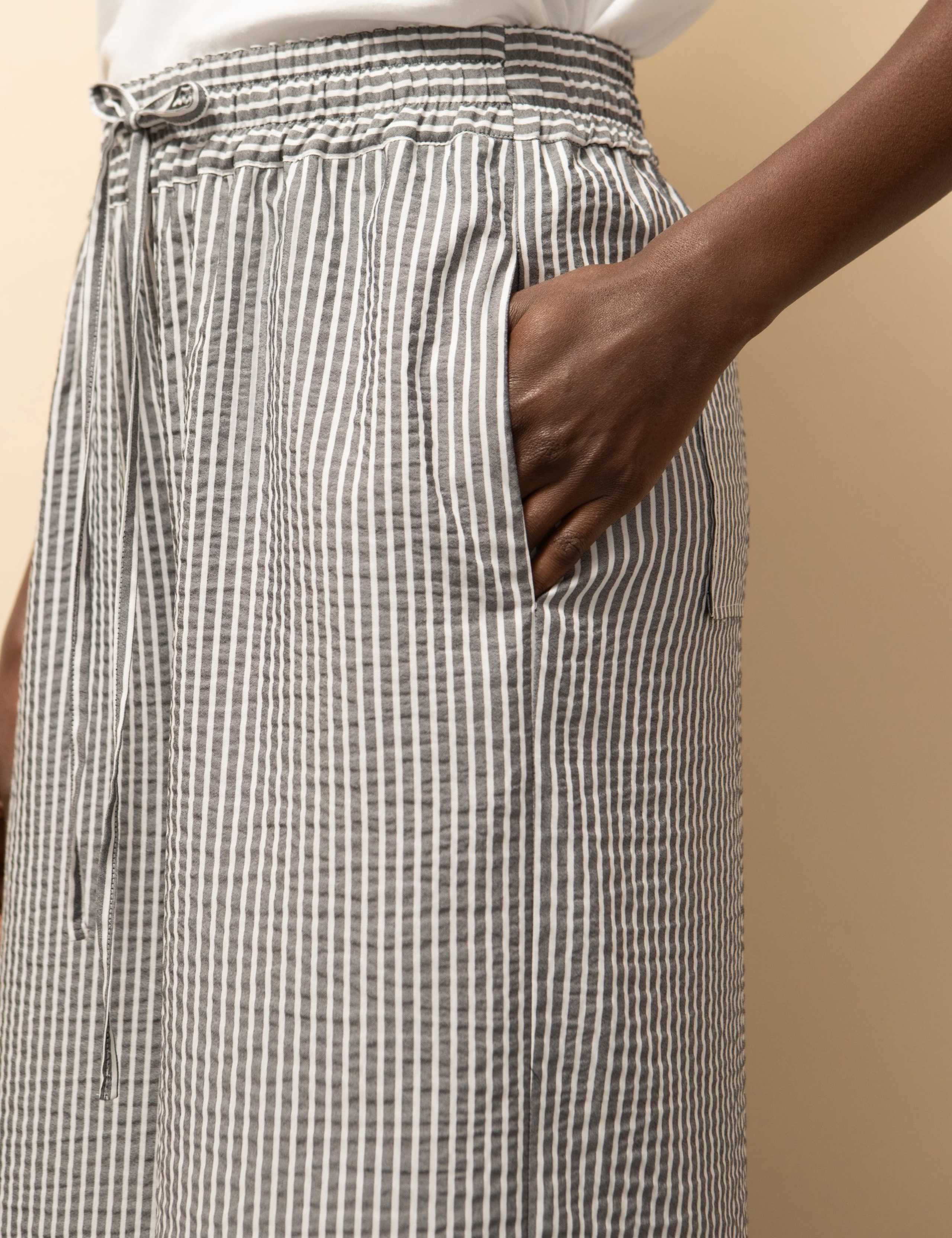 Textured Striped Wide Leg Trousers 4 of 4