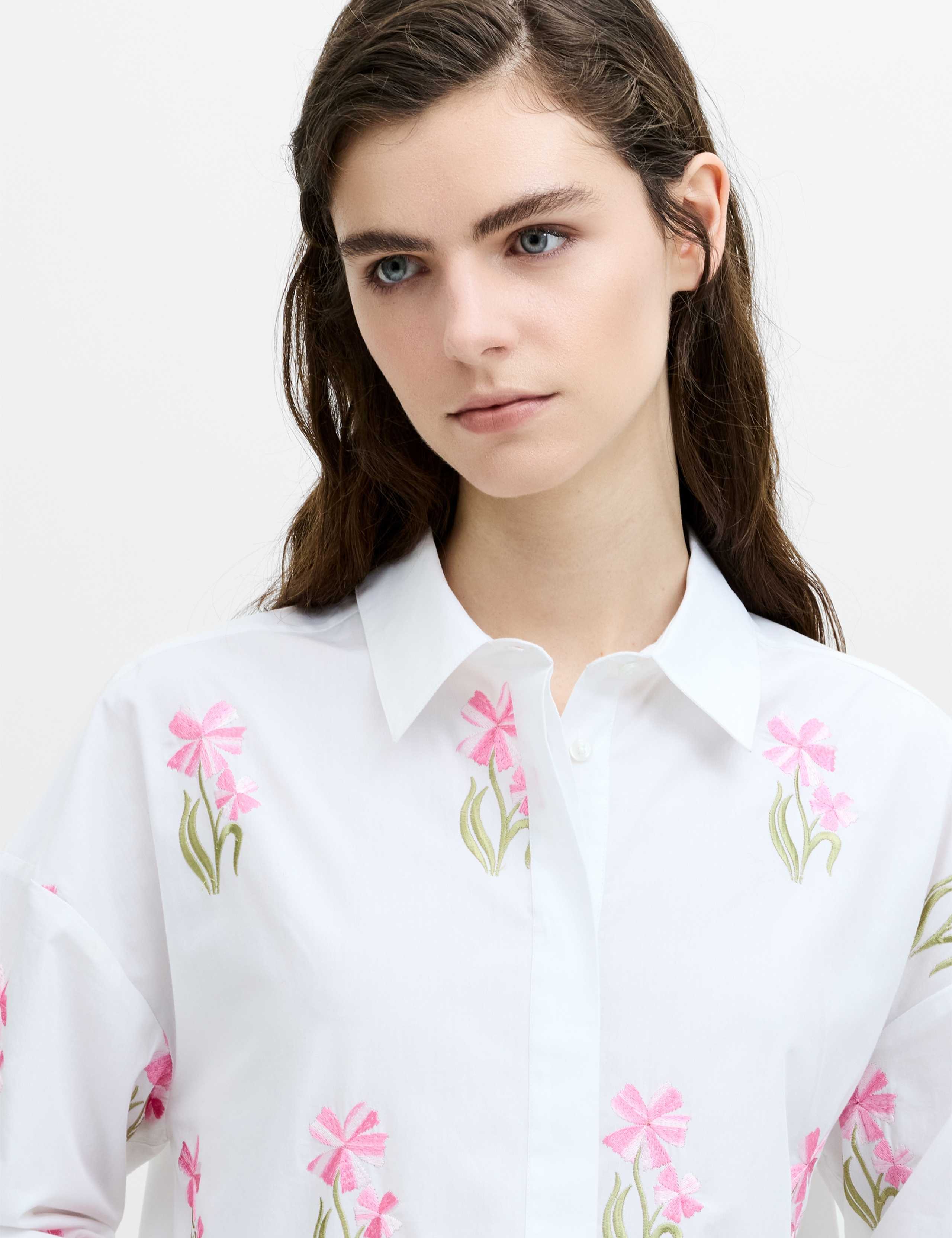 Pure Cotton Floral Embroidered Shirt 6 of 6