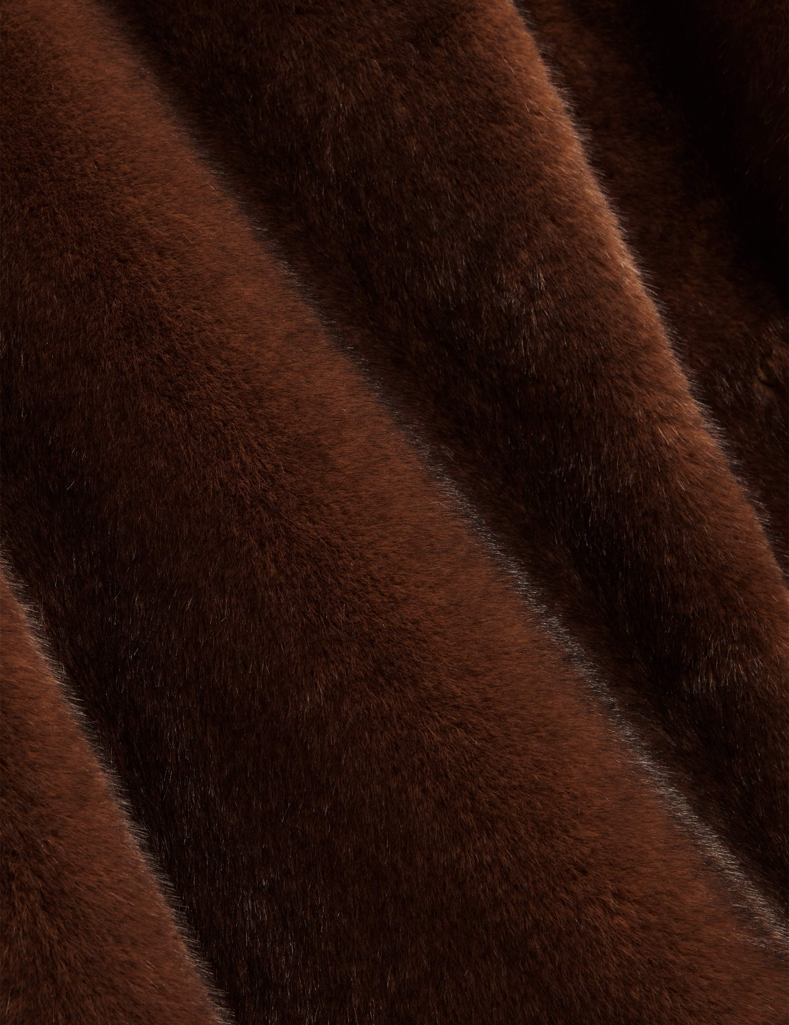 Faux Fur Collared Neck Cropped Coat 6 of 7