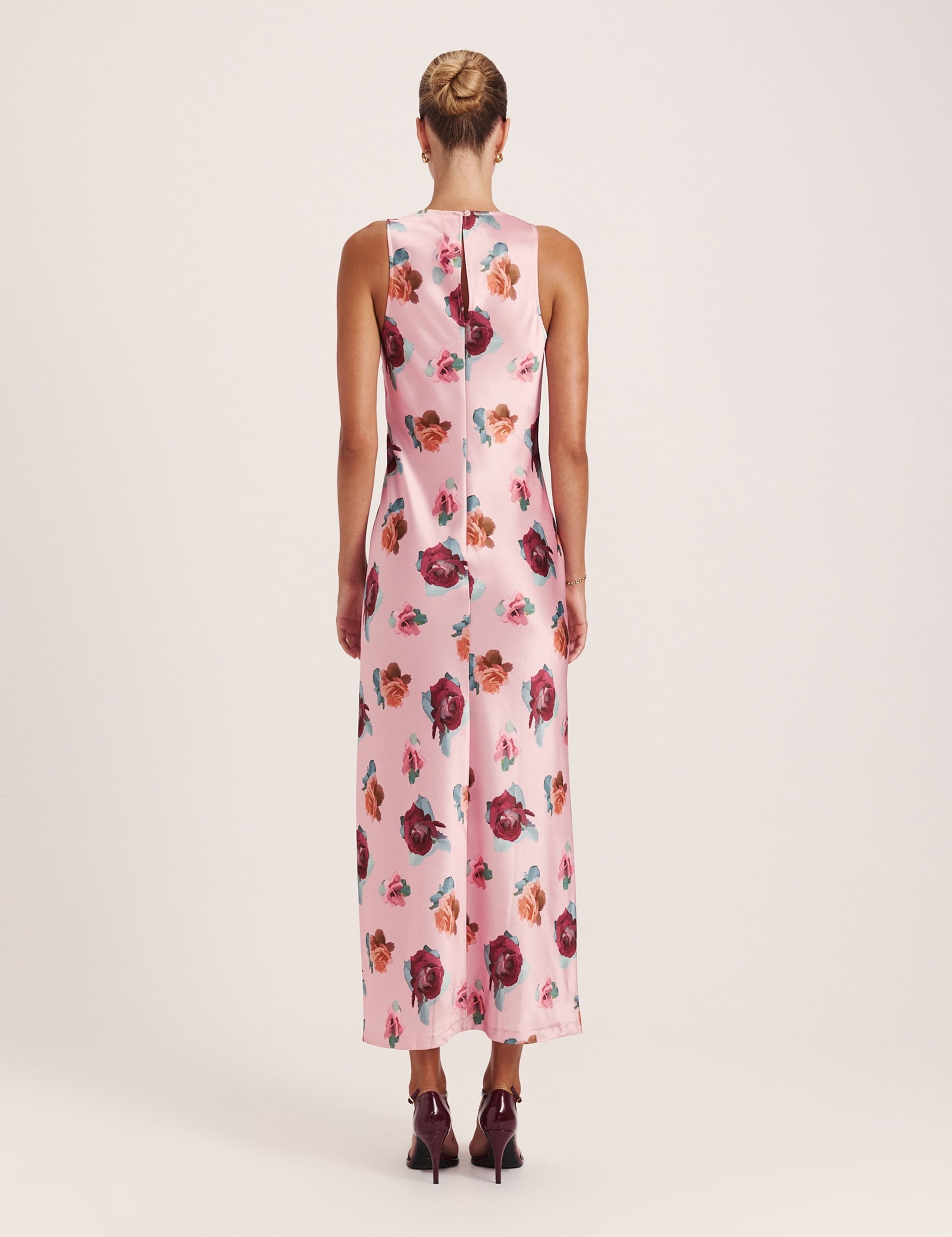 Floral Button Front Maxi Column Dress 4 of 8
